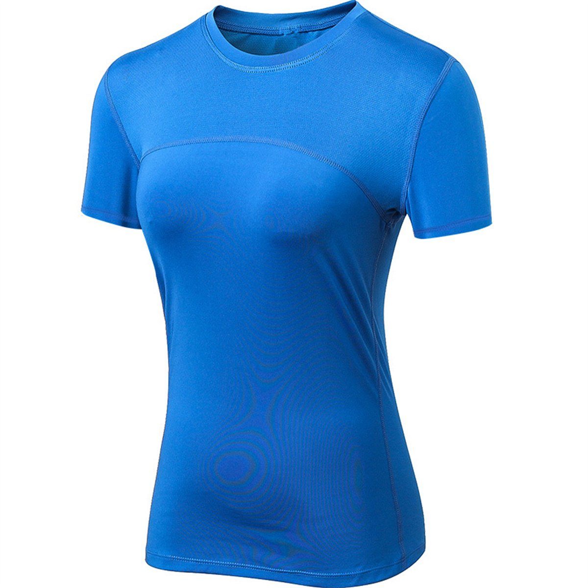 carefully selected Seamless Shirt Feuchtigkeitsableitendes Blau für Damen Performance-Yoga-Kurzarmoberteil