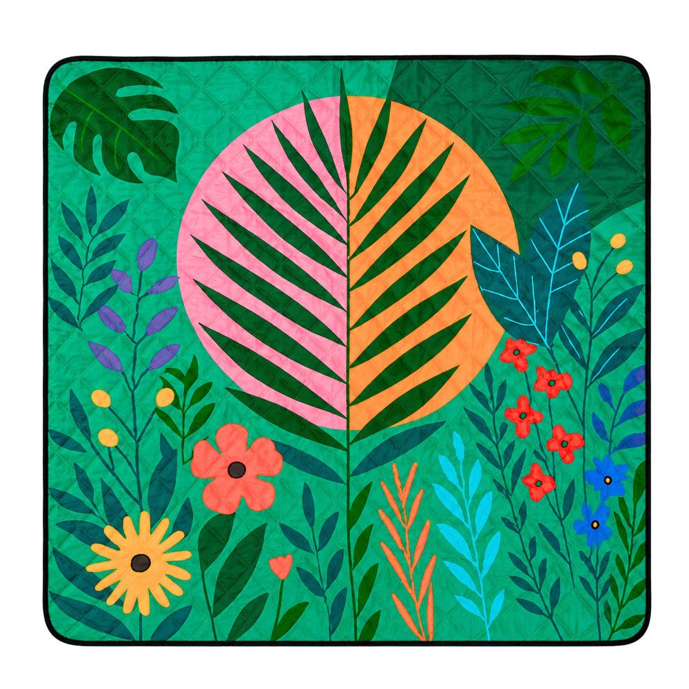 Picknickdecke Stranddecke Campingdecke Gartendecke, LEAN TOYS, faltbar, Tragegurte, weiche Oberfläche, 100 x 150 cm