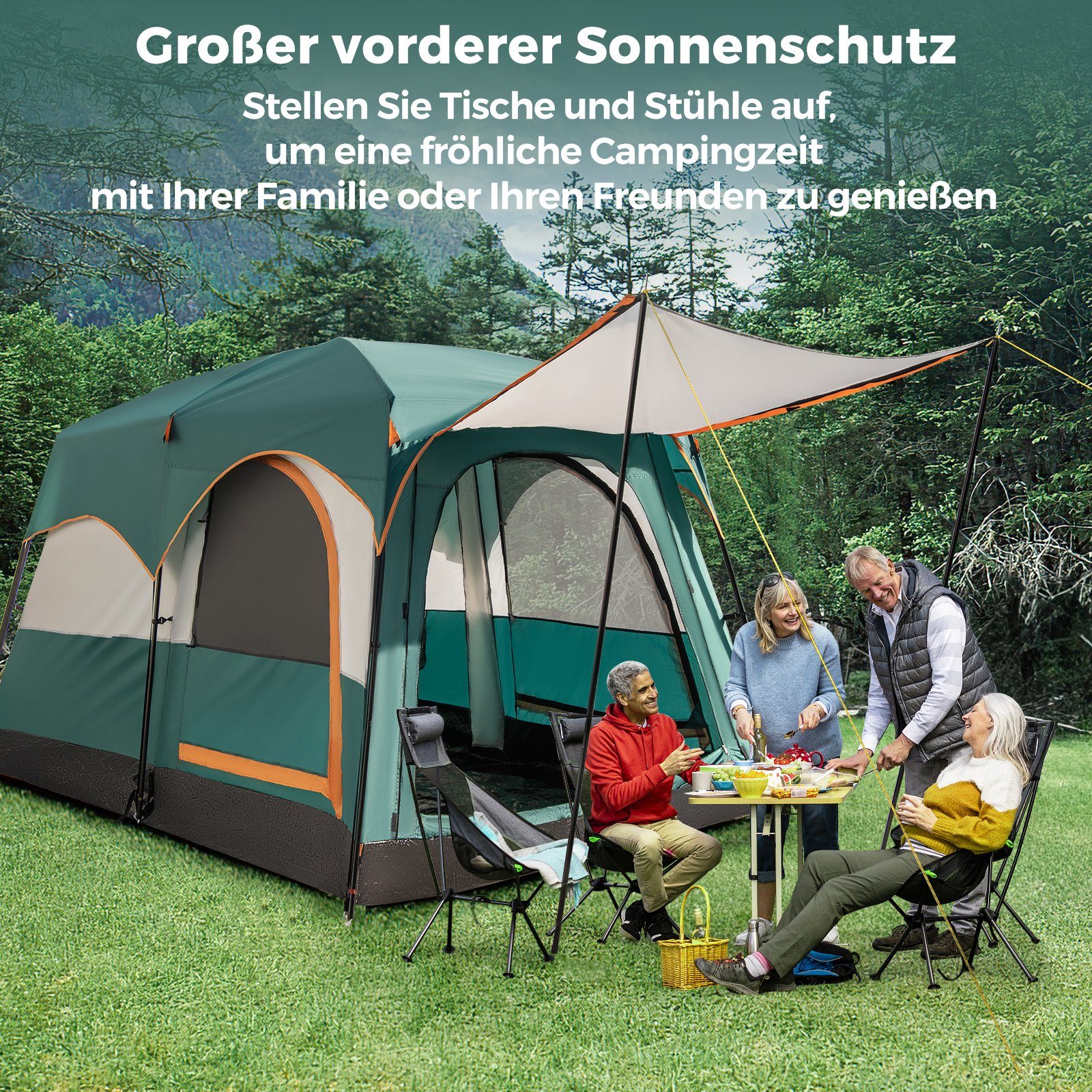 COSTWAY Kuppelzelt, Personen: 6, Camping Zelt, 323 x 211 x 189 cm günstig online kaufen