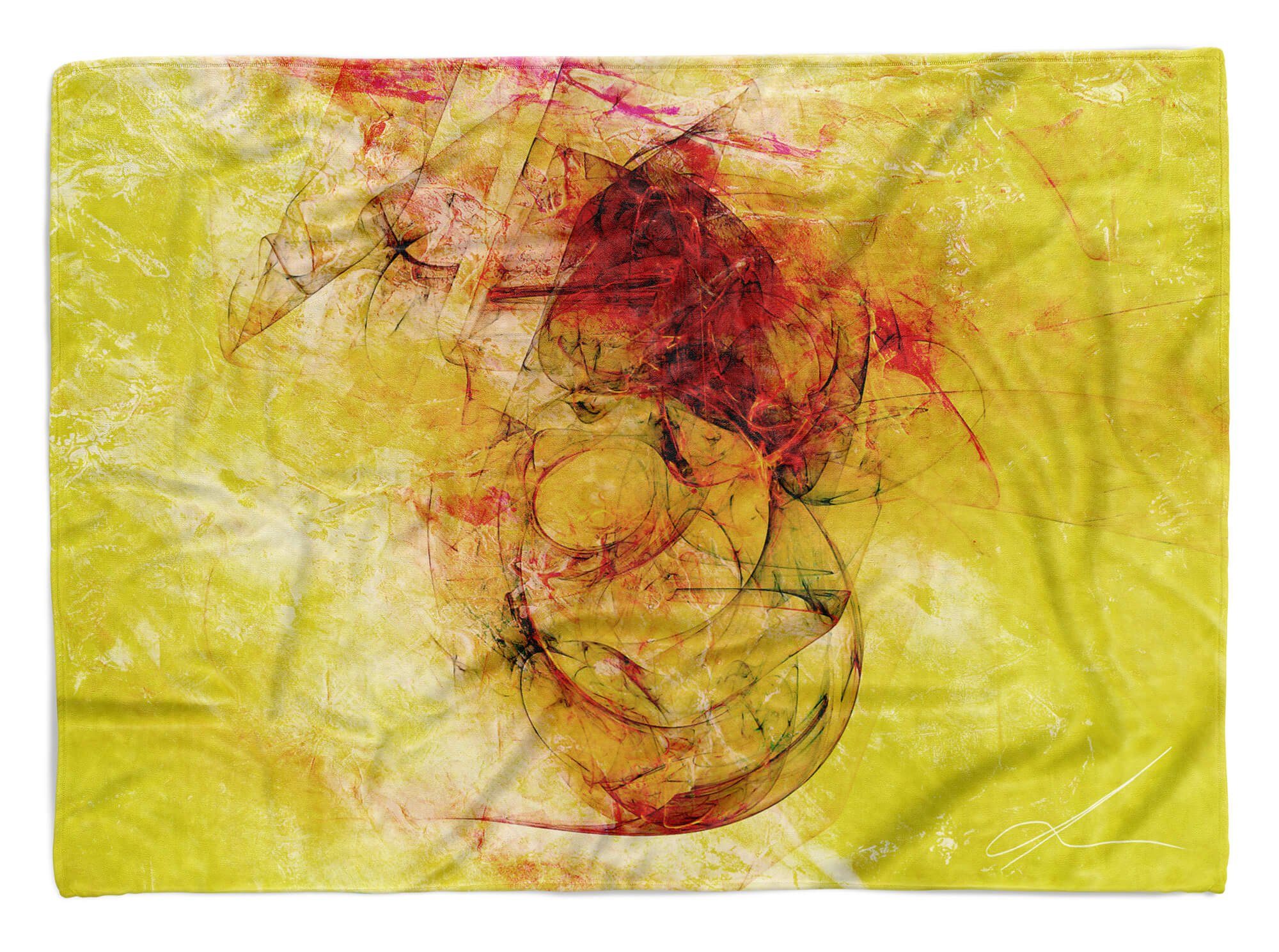 Handtücher mit Strandhandtuch Baumwolle-Polyester-Mix Handtuch Motiv, abstrakten Art Handtuch Enigma Sinus (1-St), Saunatuch Kuscheldecke