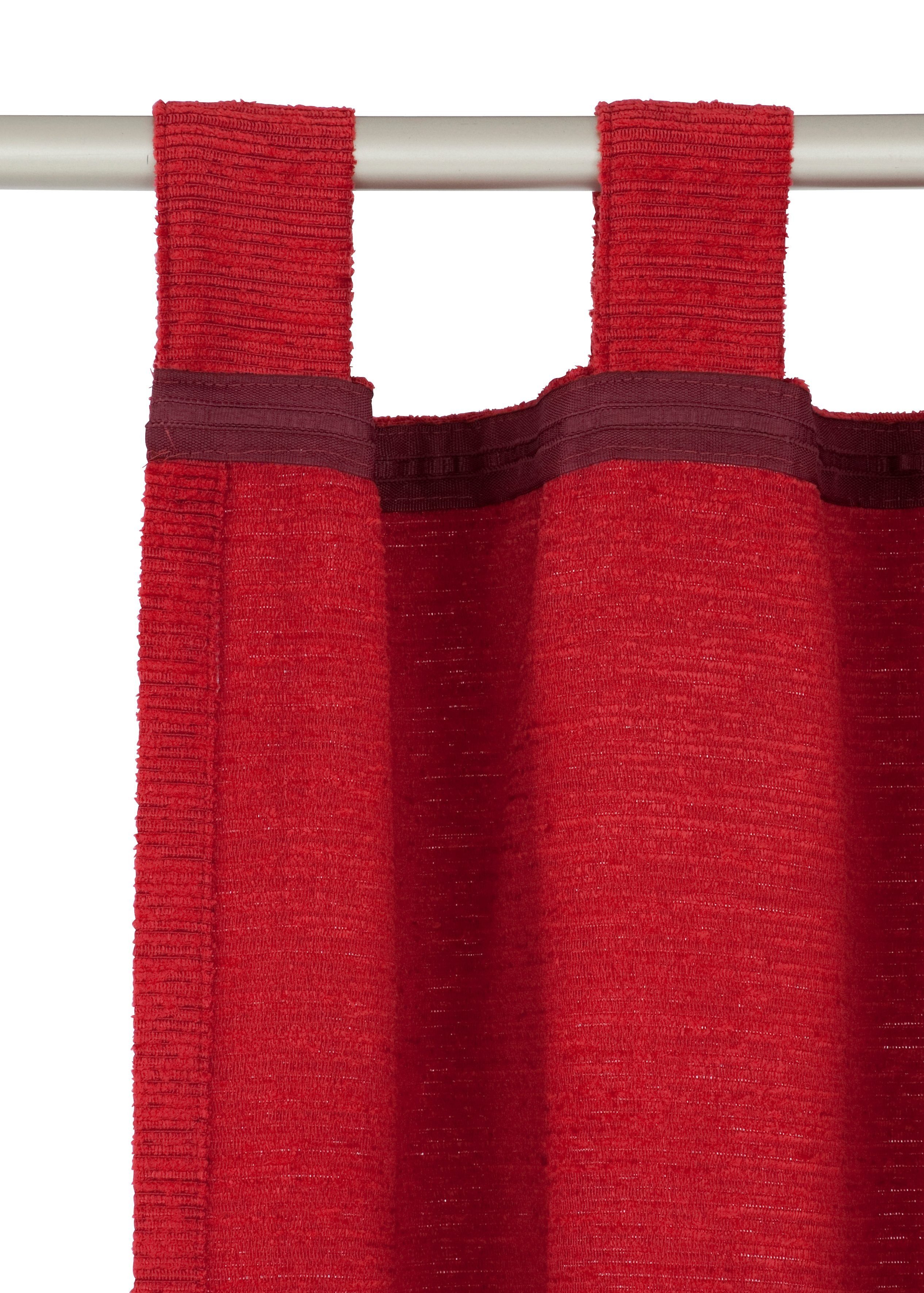 Chenille Toco-Uni, Vorhang Schlaufen Wirth, blickdicht, St), (1 rot