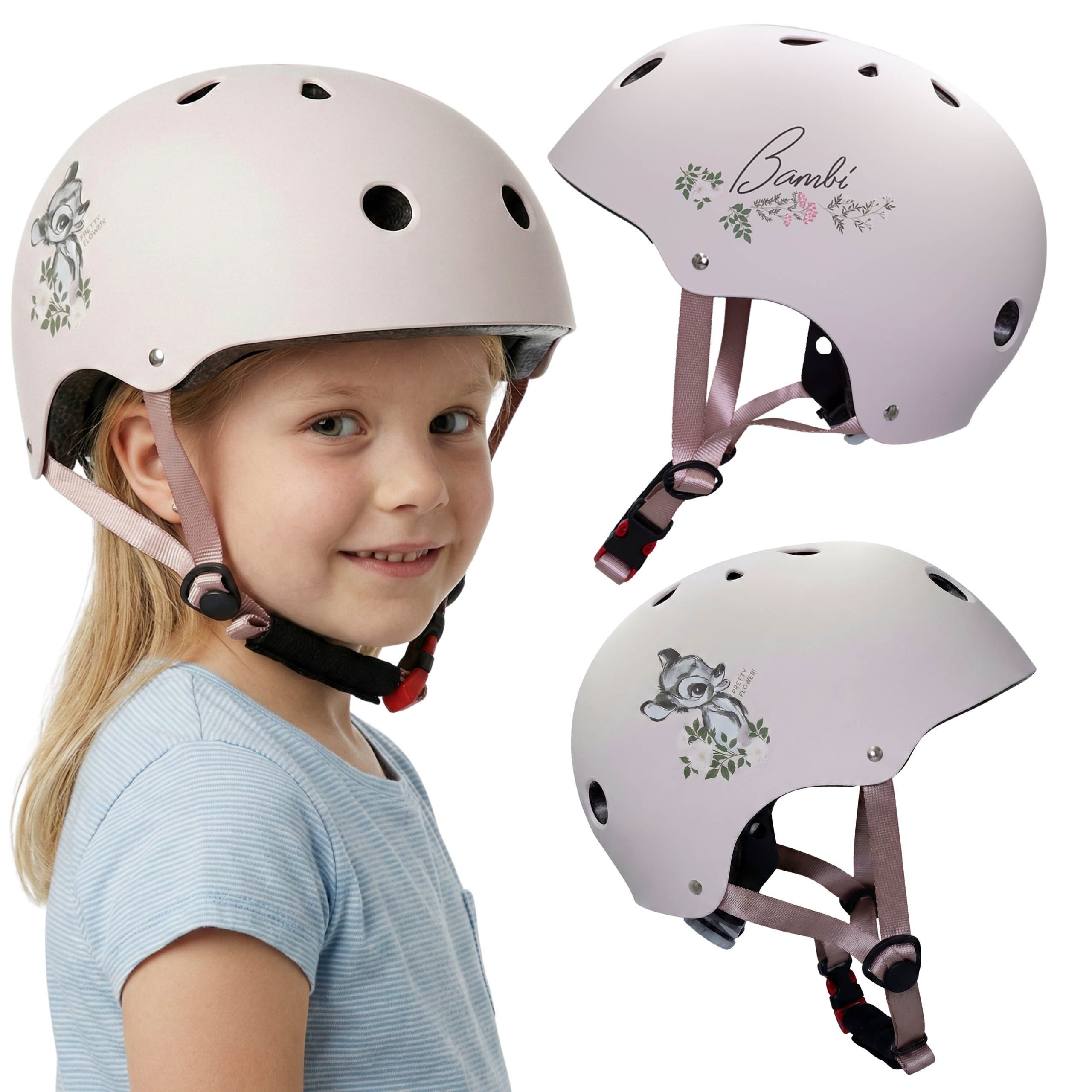 Disney Bambi Kinderfahrradhelm DISNEY Bambi Kinder Fahrradhelm, leicht & verstellbar, 52–56 cm, beige