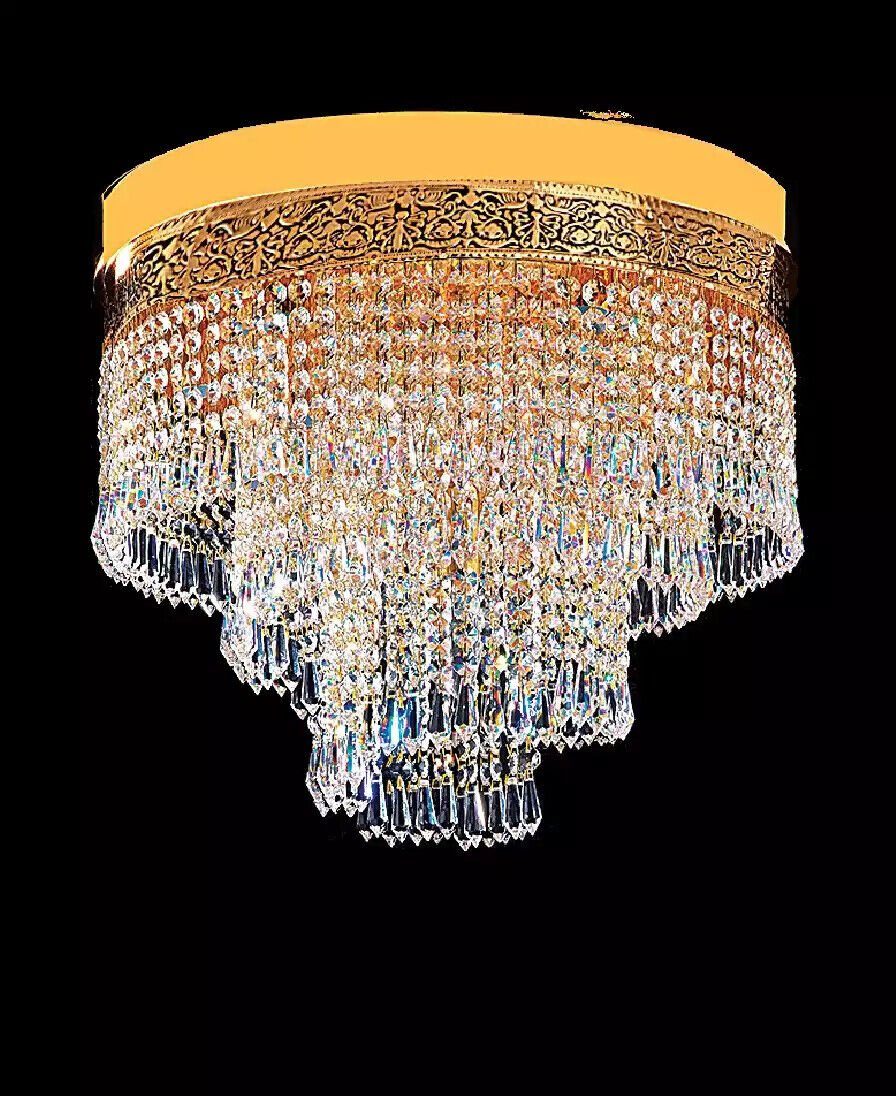 Lüster in Europa Kristall Art, JVmoebel Deckenleuchter Gold Deckenlampe Made Kronleuchter Deckenleuchte
