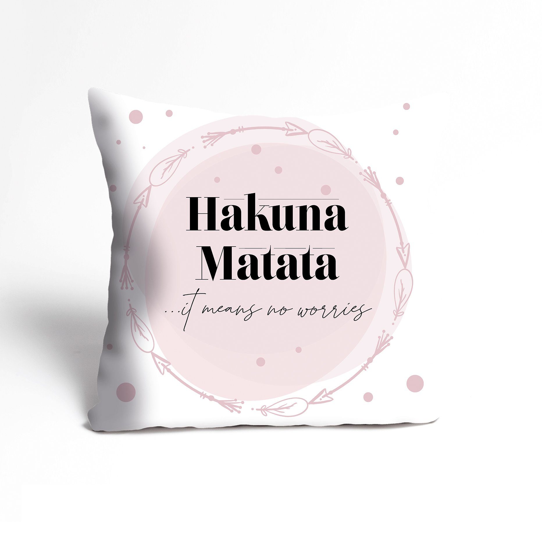 Kissenbezug Hakuna Matata - think pink club - Cancer - Pinktober, queence (1 Stück), Kissenhülle - Zierkissenbezug - 40x40 cm