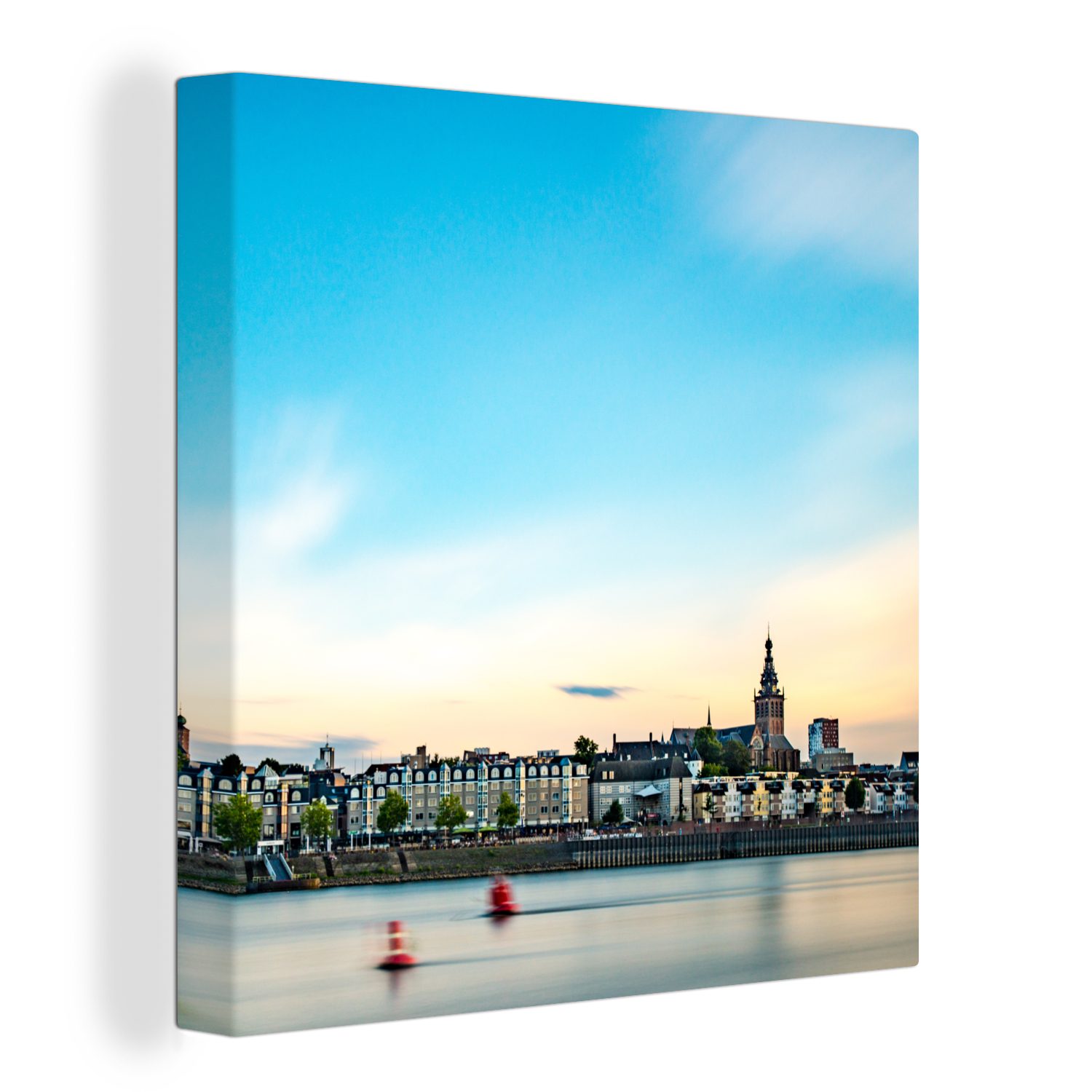 OneMillionCanvasses® Leinwandbild Waal - Nijmegen - Niederlande, (1 St), Leinwand Bilder für Wohnzimmer Schlafzimmer
