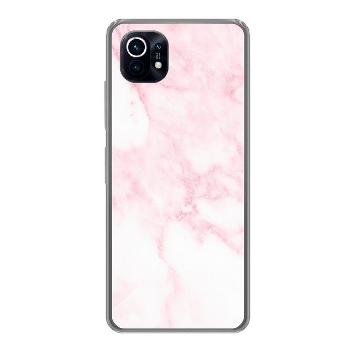 MuchoWow Handyhülle Marmor - Weiß - Rosa - Chic - Marmoroptik Phone Case Handyhülle Xiaomi Mi 11 Silikon Schutzhülle