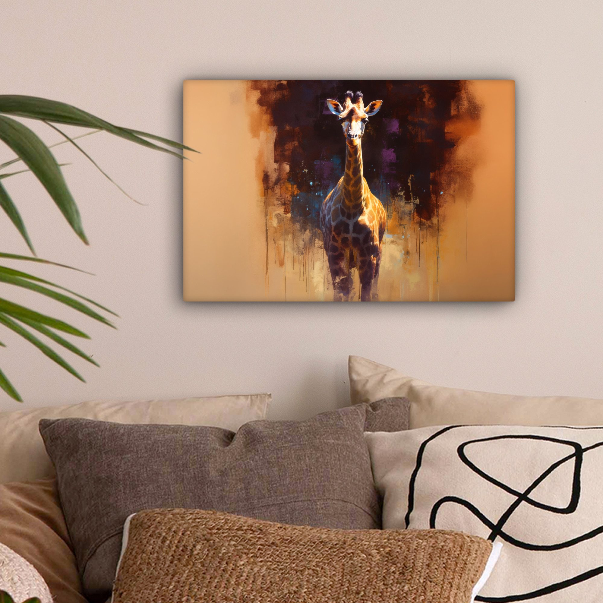 OneMillionCanvasses® Leinwandbild Giraffe - Braun - günstig online kaufen
