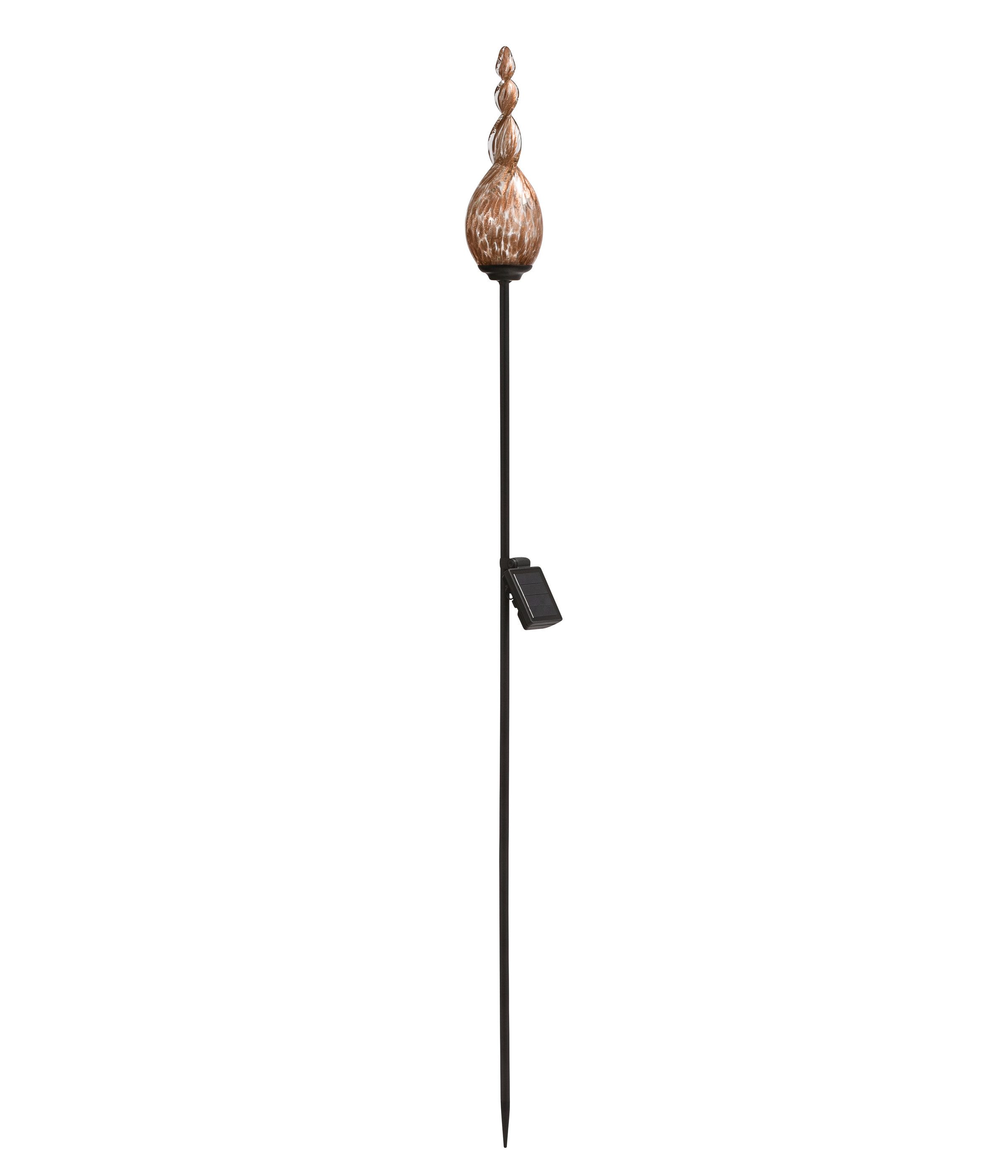 Dehner LED Solarleuchte Solar-Stab Sira, warmweißes Licht, IP44, Höhe 113 cm, Ø 8 cm, Warmweiß, Gartenstecker mit 6 Stunden Leuchtdauer mit Dämmerungssensor
