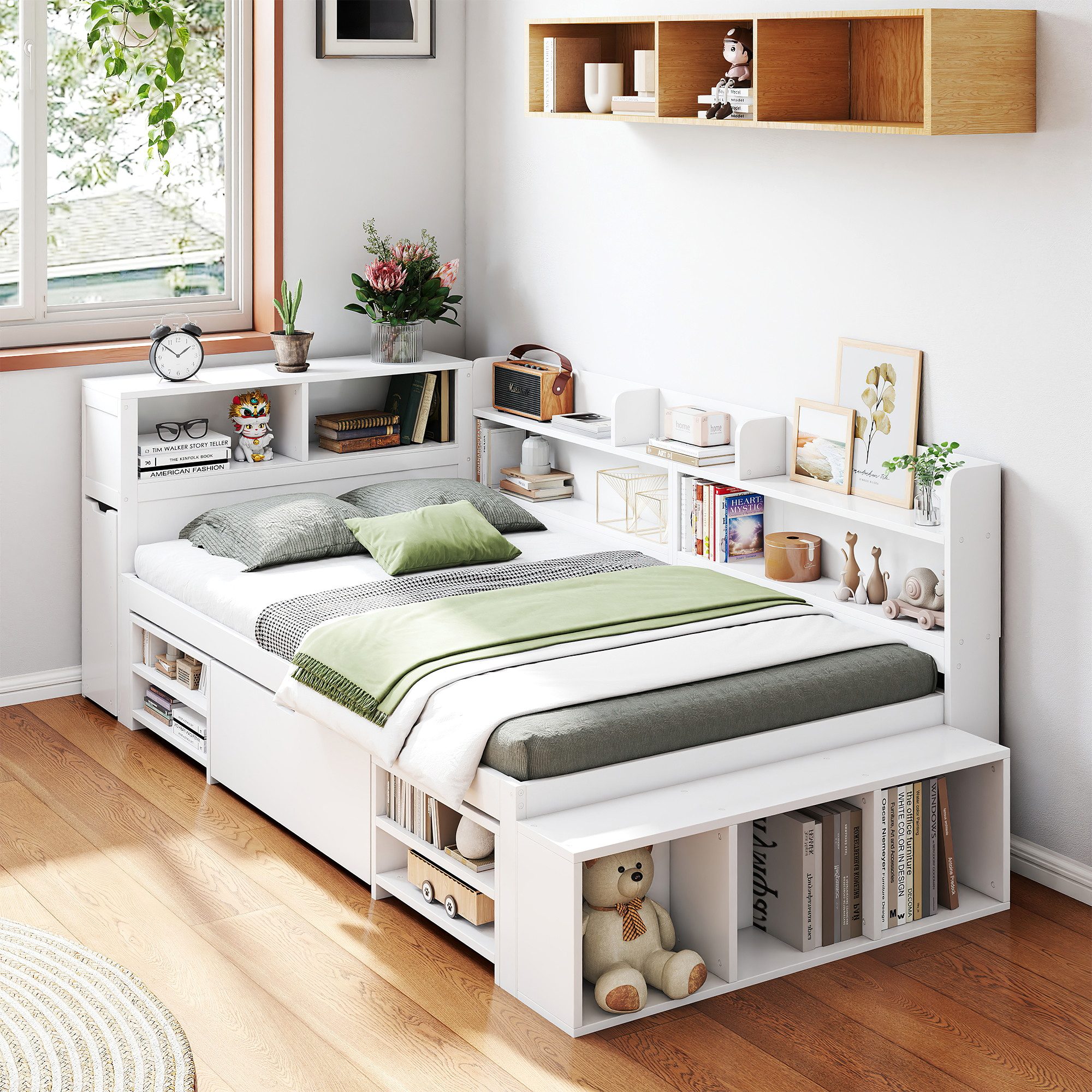 HAUSS SPOLE Holzbett 90x200cm mit Schubladen, günstig online kaufen
