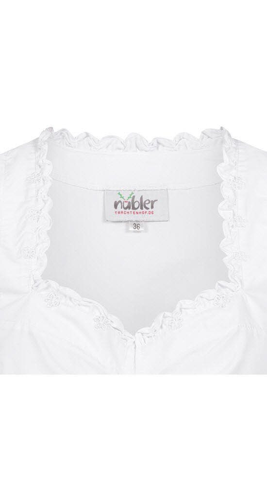 Nübler Dirndlbluse Dirndlbluse 3/4 Arm Isabel in Weiß von Nübler