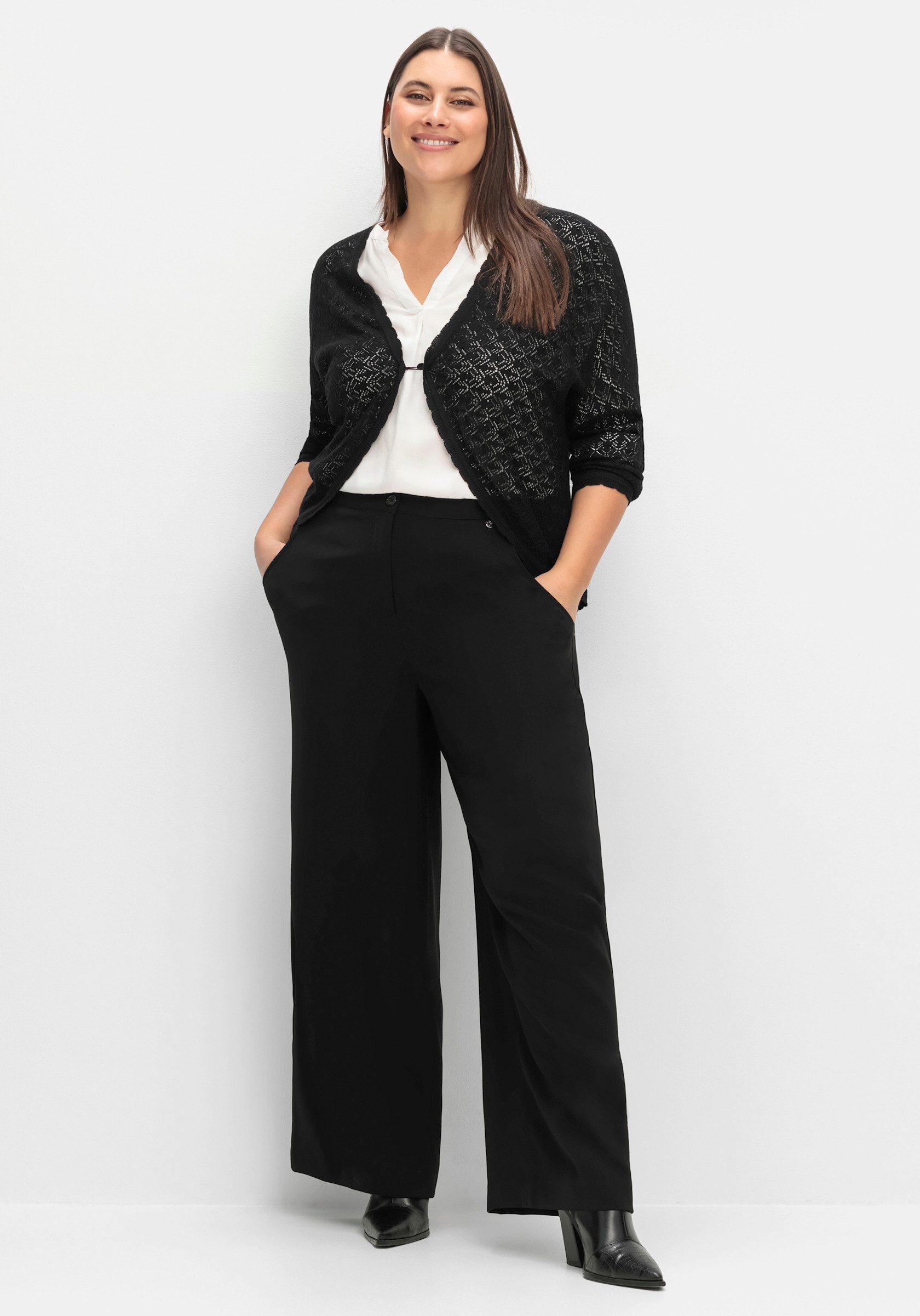 Sheego Jerseyhose Hose Innenbeinlänge ca. 77 günstig online kaufen