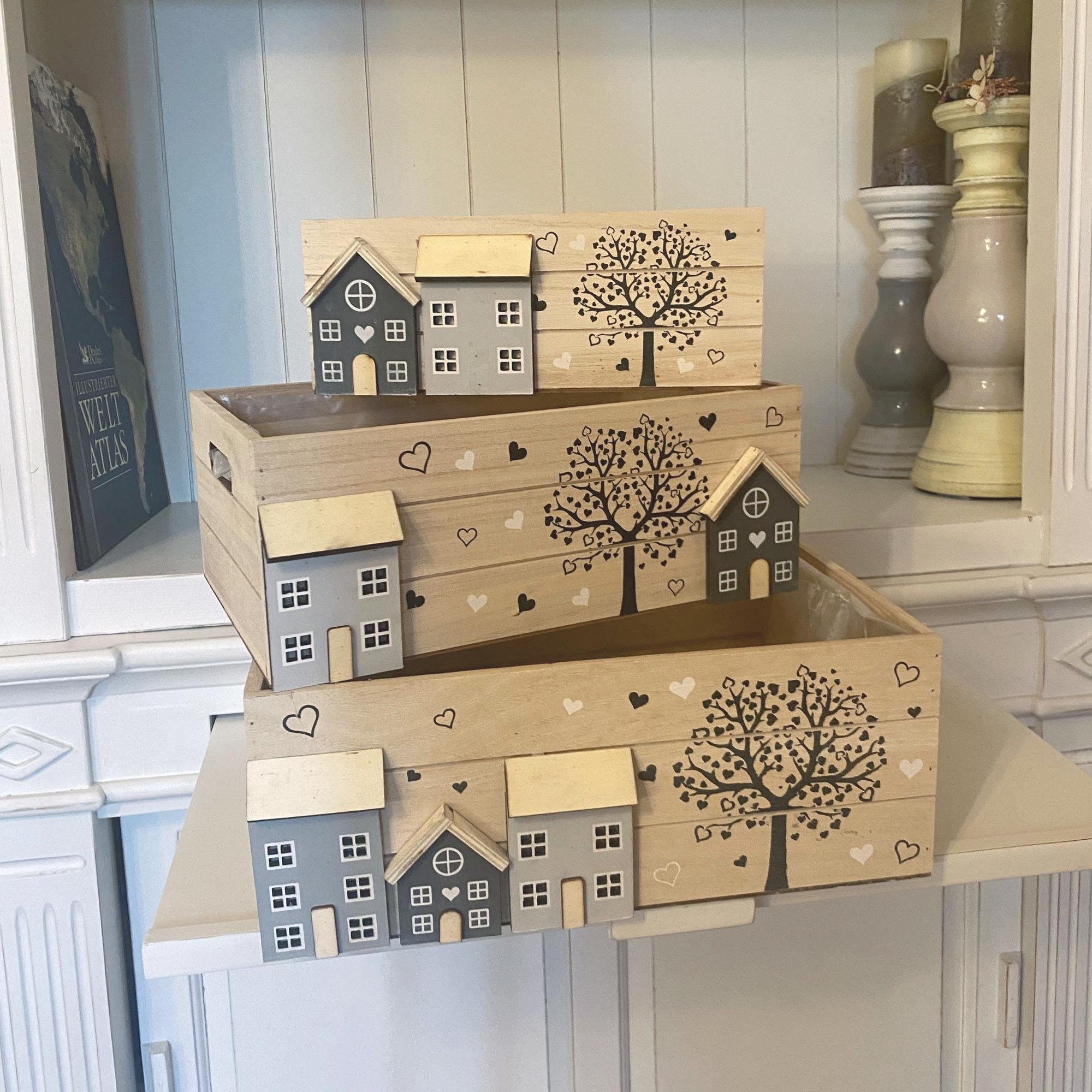 UNUS HOME Dekokiste Pflanzkisten Dekokisten (3 St., 3er Set in unterschiedl günstig online kaufen