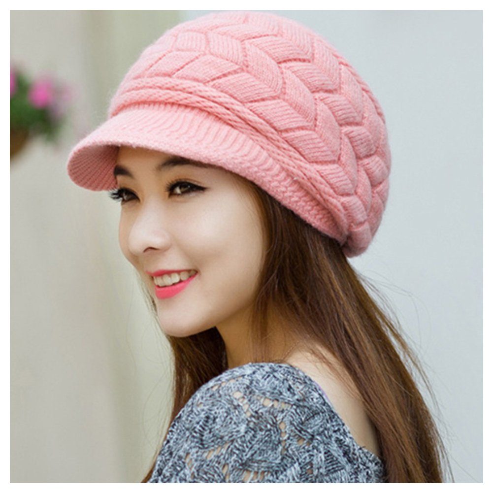 Blusmart Strickmütze Herbst Und Winter Wolle Hut Für Frauen Mädchen Weibliche pink