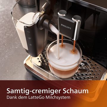 Philips Kaffeevollautomat Series 2200 Kaffeevollautomat – LatteGo Milchsystem,3 Spezialitäten, Kaffeeautomat Cafemaschine Kaffeemaschine mi Mahlwerk Vollautomat Cafe