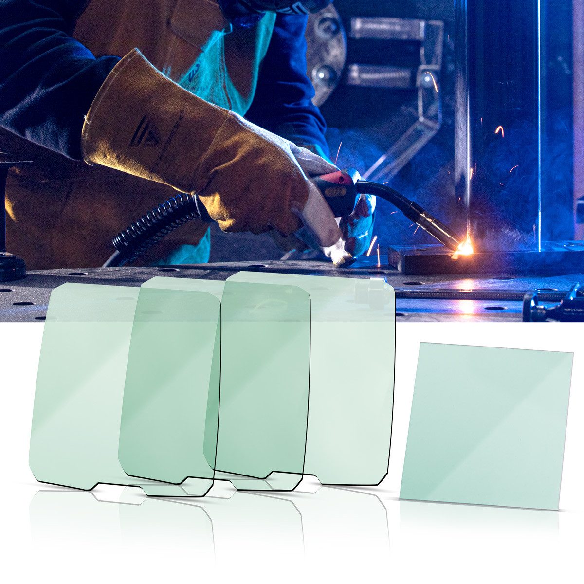 Transparente Abdeckgläser Für Schweißhelme – 10 Stück, Polycarbonat 1,2 Mm