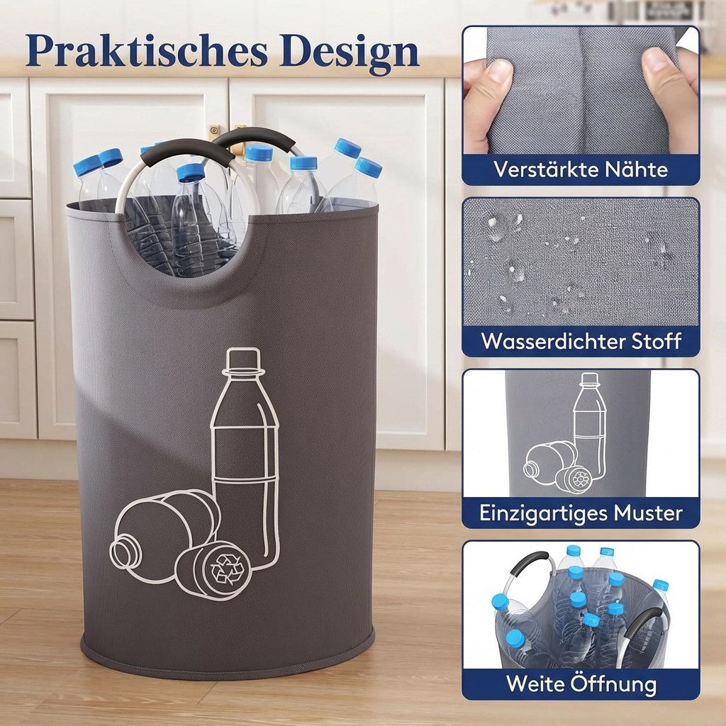 Lifewit Müllsackständer Pfandflaschen Sammelbehälter, Groß Aufbewahrung mit Softgrip-Griff. – Bild 5 von 5