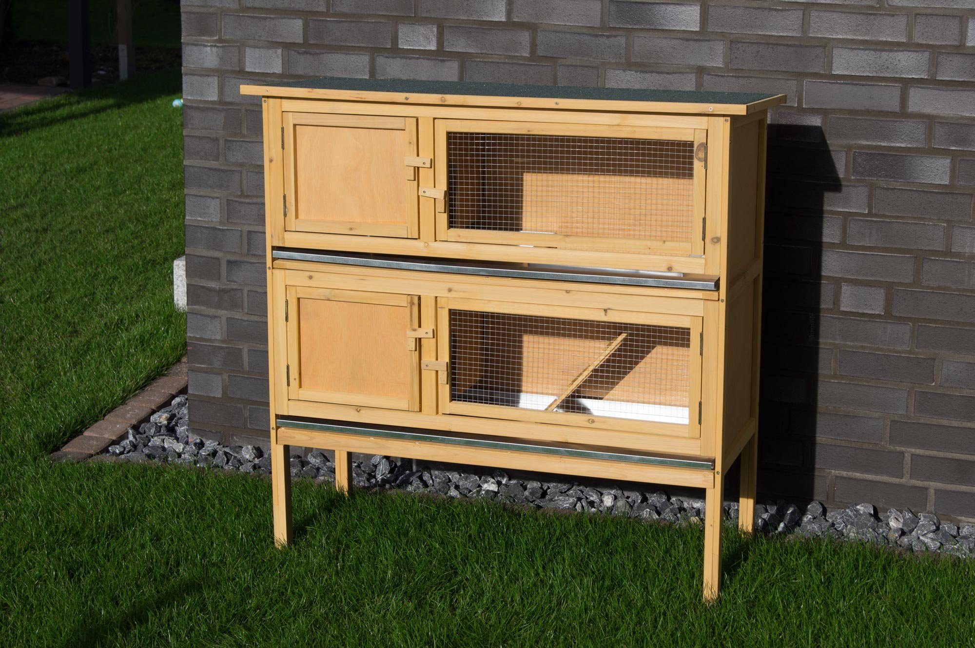 metra-direkt Kleintierstall Doppelstöckiger Hasenstall, Kaninchenstall