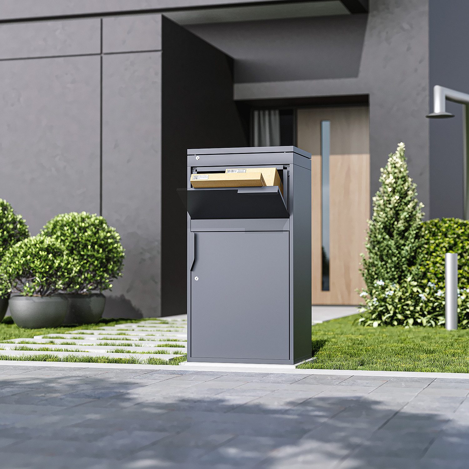 Weide Paketbriefkasten Abschließbare Brief- und Paketbox 220 L Anthrazit