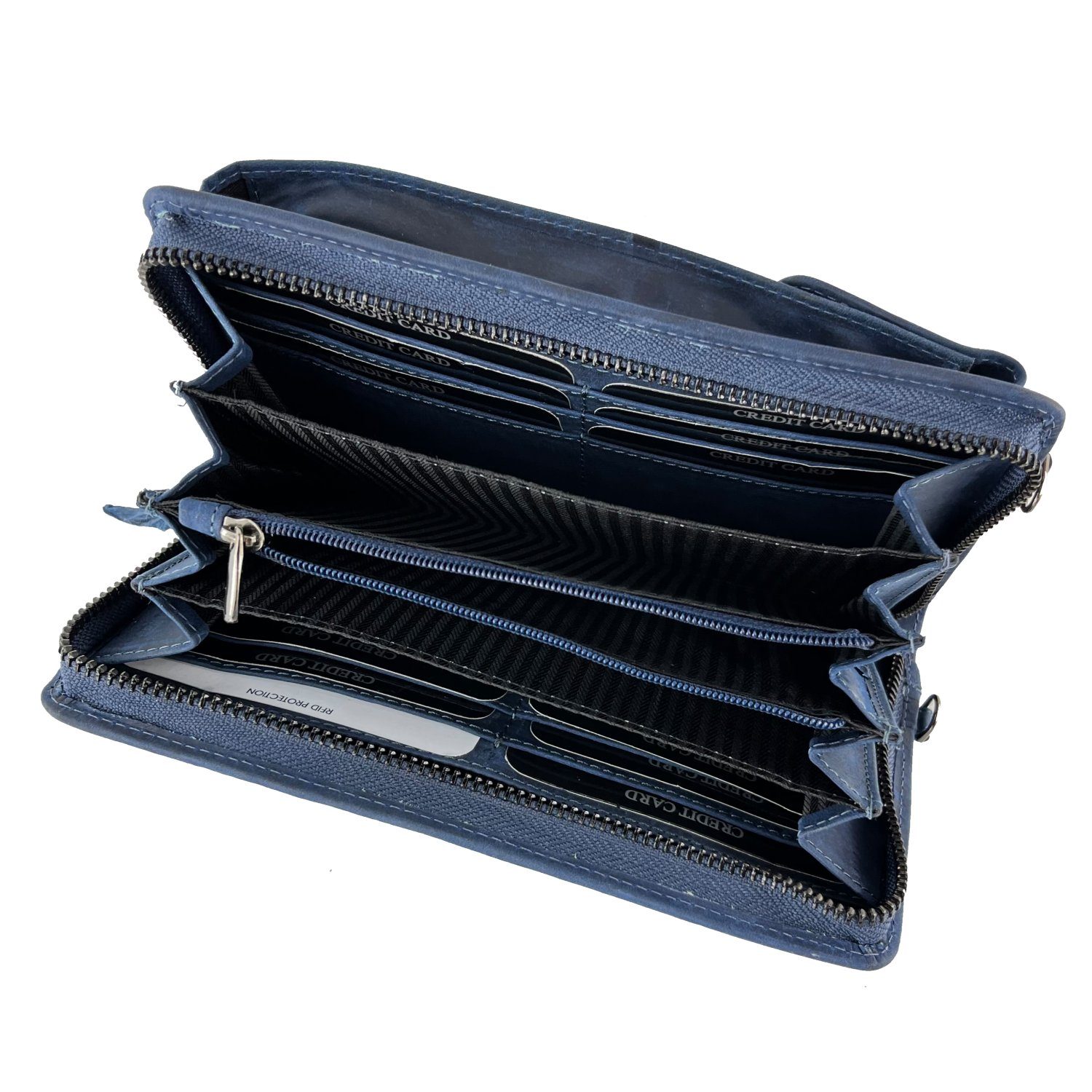 L&B Handytasche >2616< Umhängetasche & Geldbörse Crossbody, Büffelleder