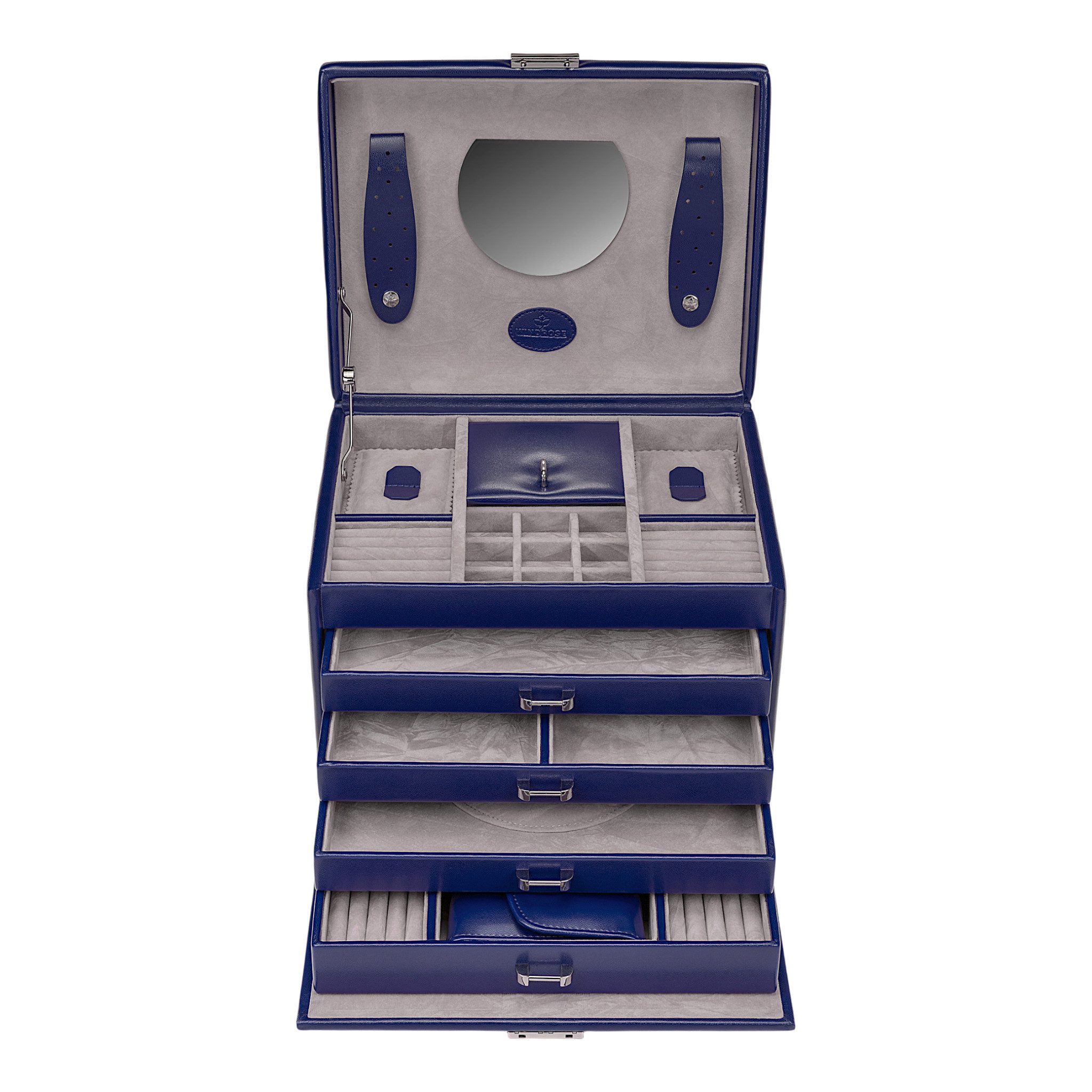 WINDROSE Schmuckkoffer 5 Etagen + Etui (Merino / Merino Moda)