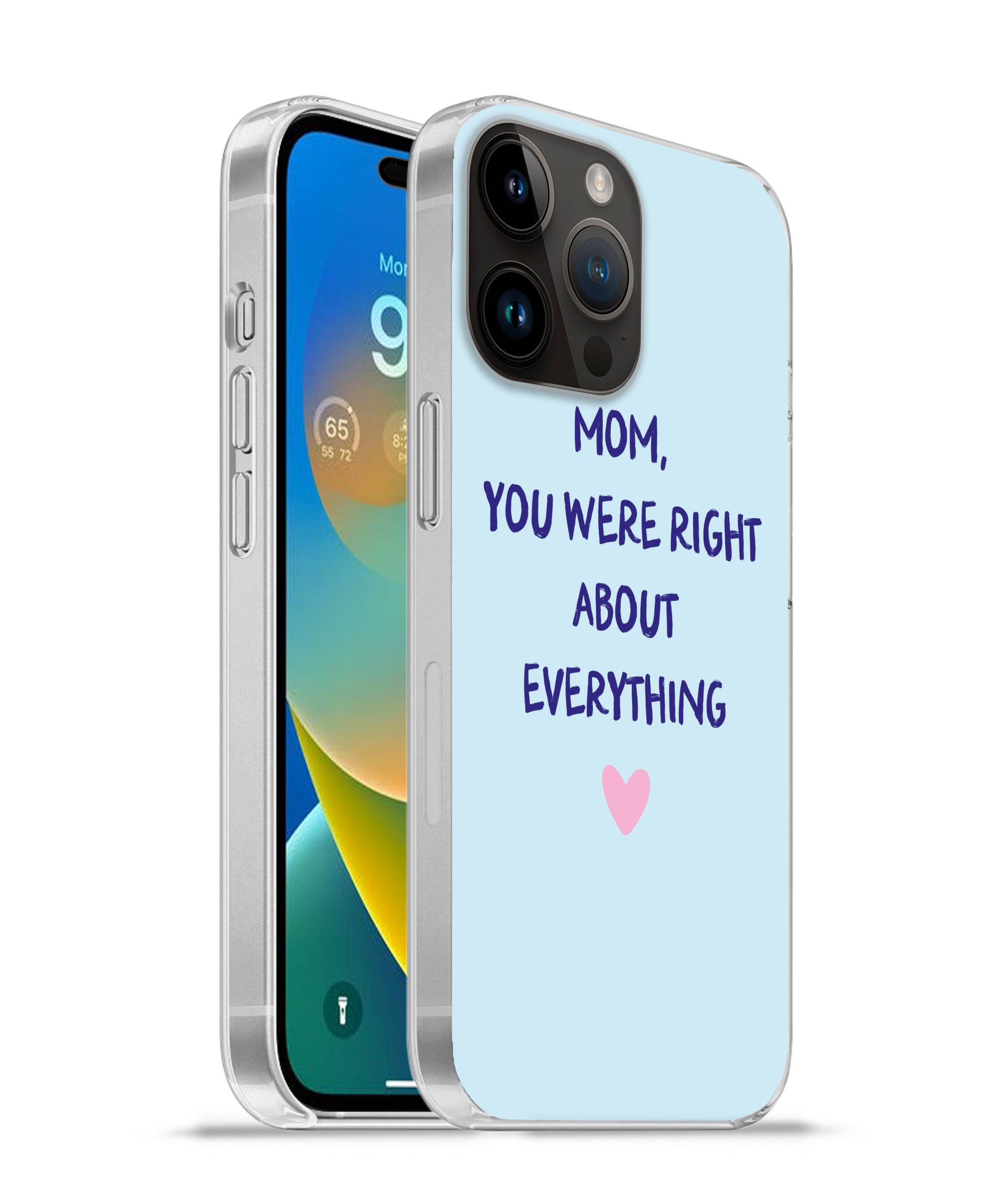 MuchoWow Handyhülle für Apple iPhone 14 Pro Mutter - Zitat - Blau, Smartphone-Bumper, Print, Handy Schutzhülle Dünn
