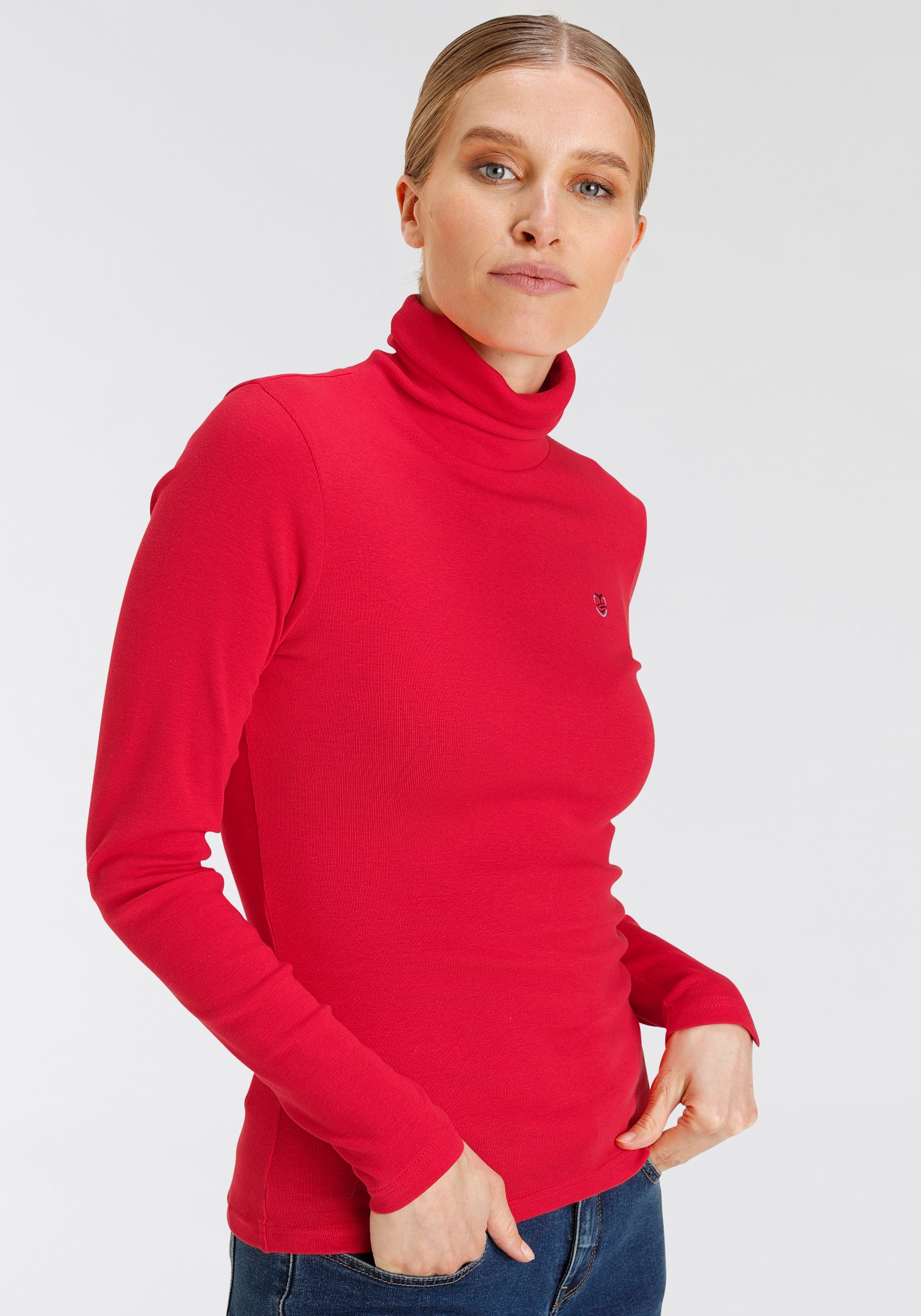 DELMAO Rollkragenshirt Langarm, sehr figurbetonte Passform, günstig online kaufen