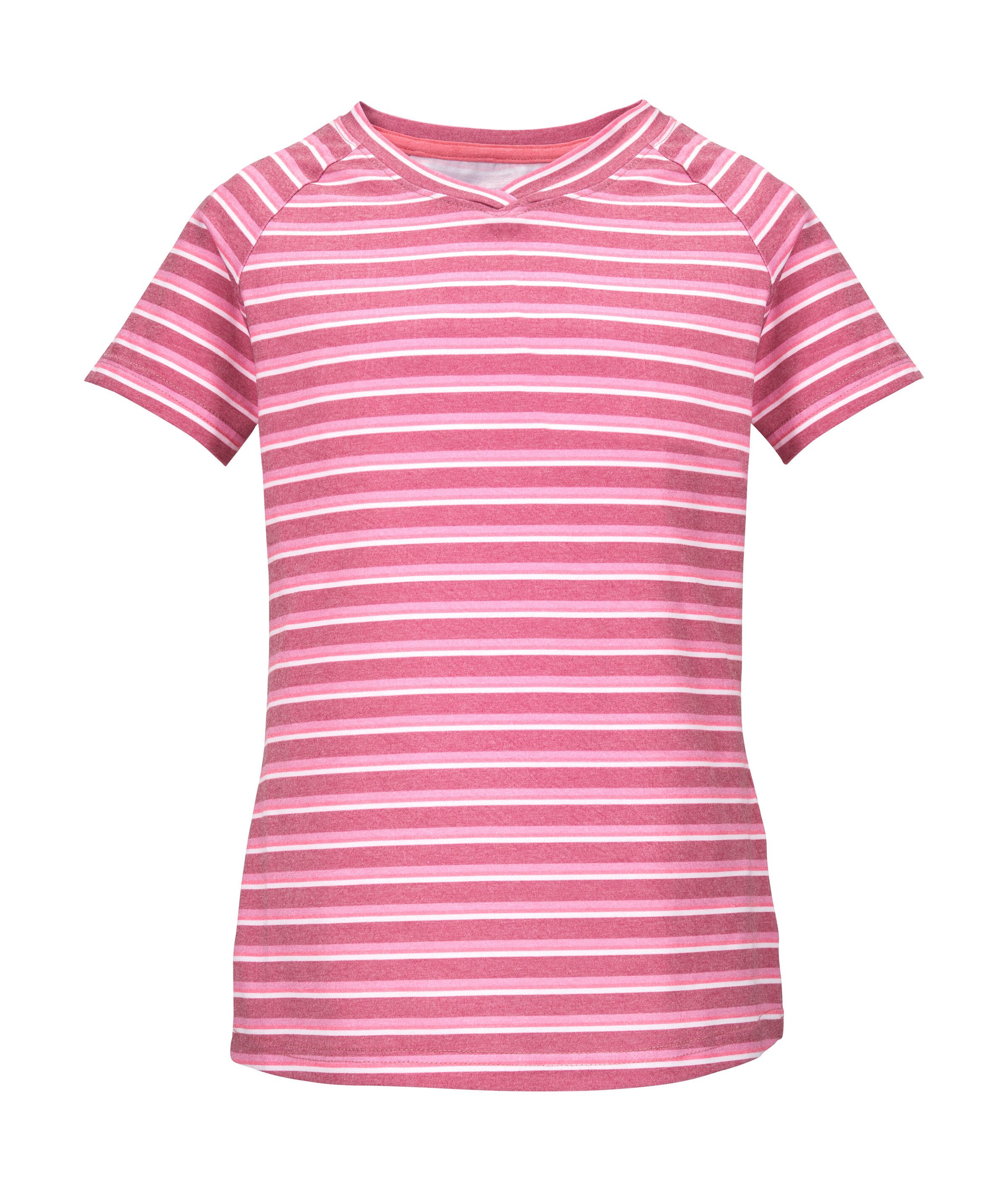 Killtec T-Shirt KOS 136 GRLS TSHRT Mädchen T-Shirt, V-Ausschnitt, Streifenmuster, Raglan-Schnitt