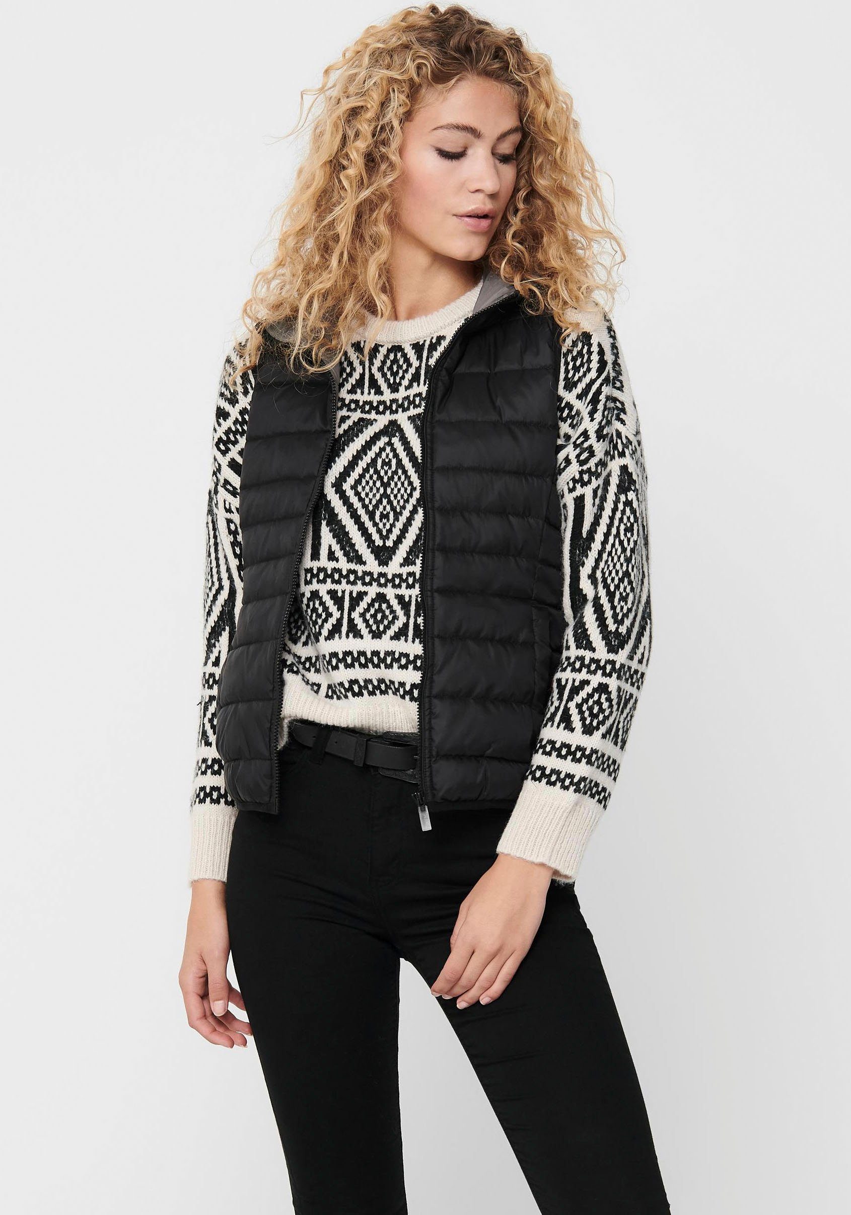 Steppweste ONLNEWTAHOE HOOD WAISTCOAT OTW NOOS