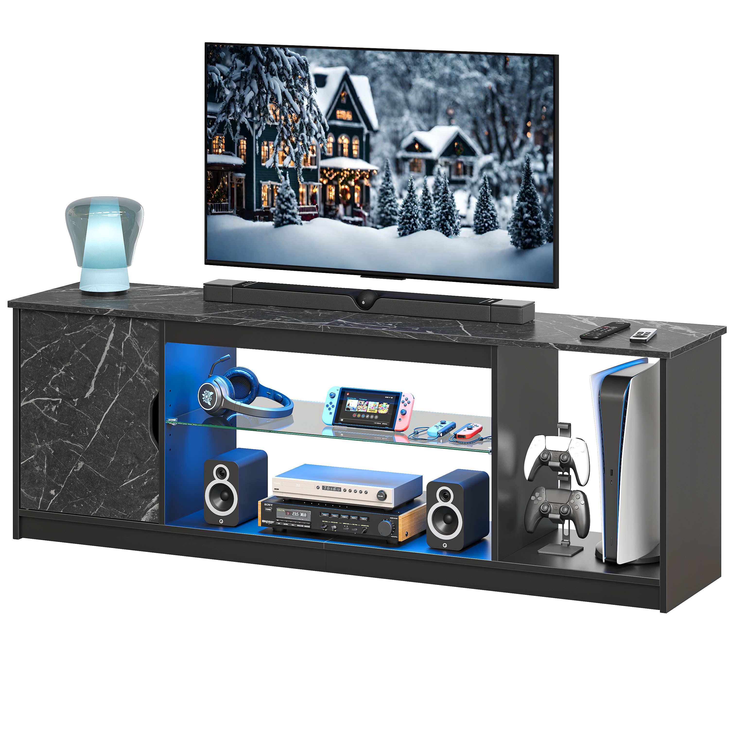 Bestier Lowboard TV-Schrank, Fernsehschrank mit RGB-LED günstig online kaufen