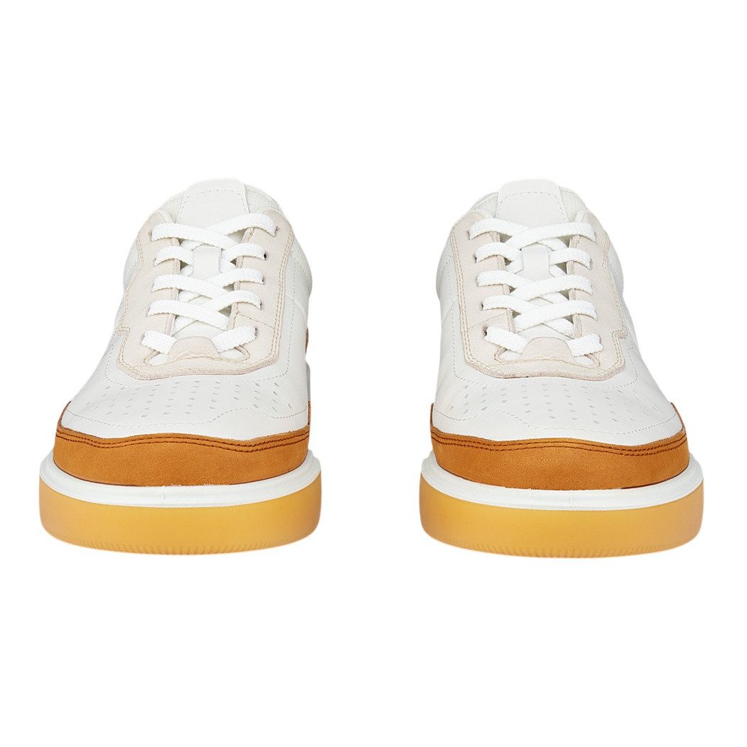 Ecco Street Court Lea (Premium-Leder) weiss/orange Damen Sneaker