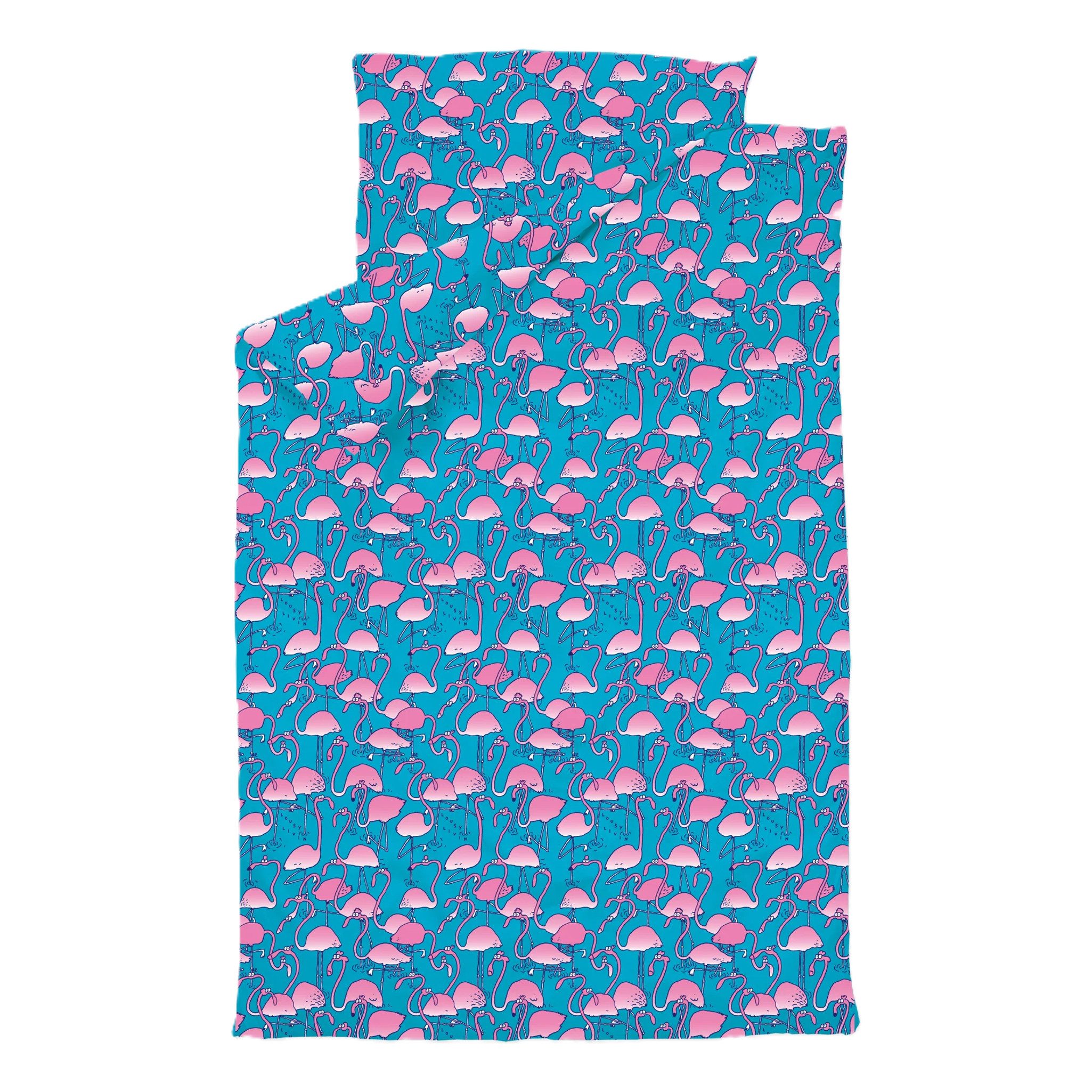 Lousy Livin Bettwäsche Lousy Livin Bedlinen Greater Flamingos Scuba Blue, 2 teilig, Lieferung im Lousy Livin Premium Karton