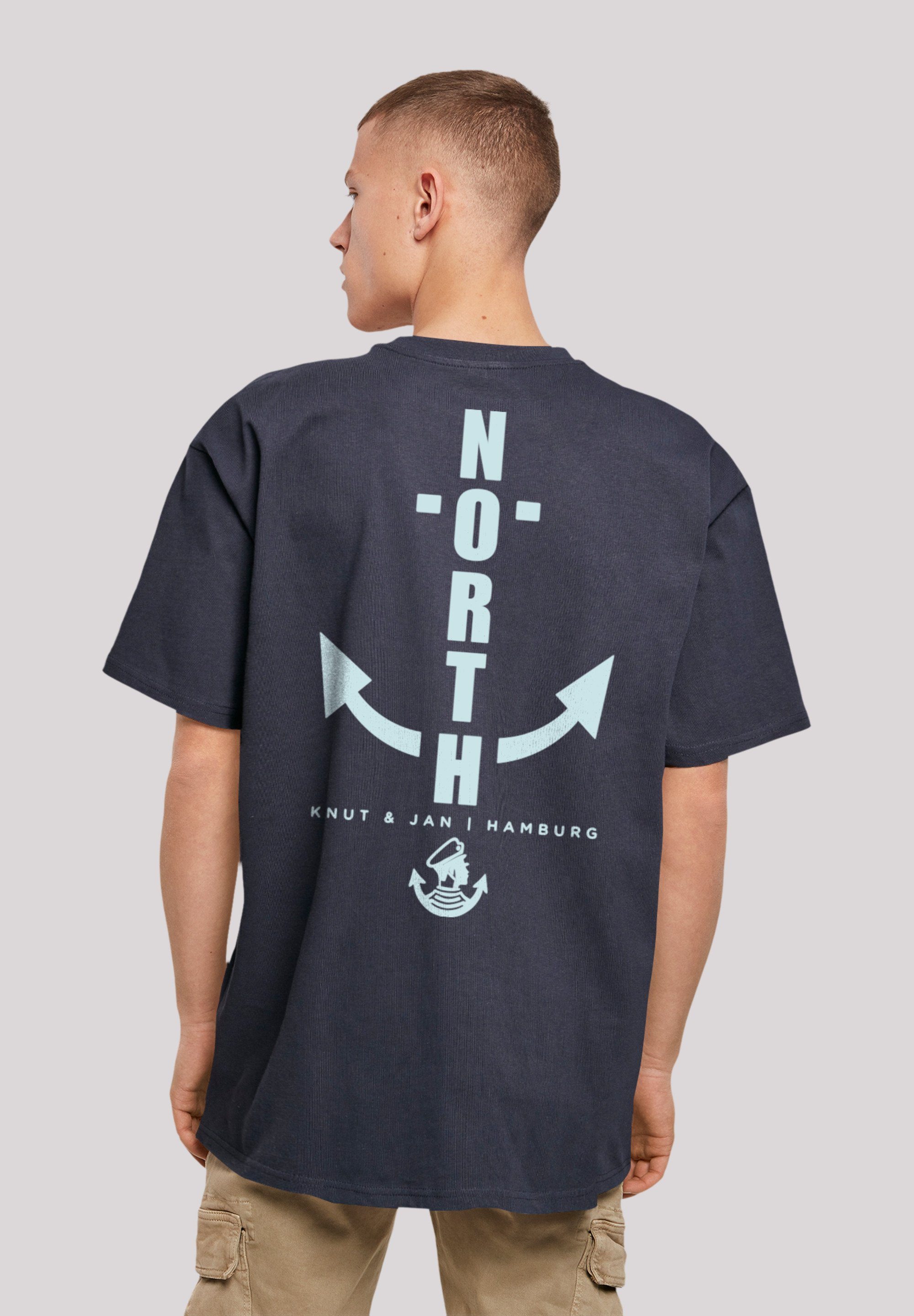 F4NT4STIC T-Shirt North Anker Knut & Jan Hamburg Print navy