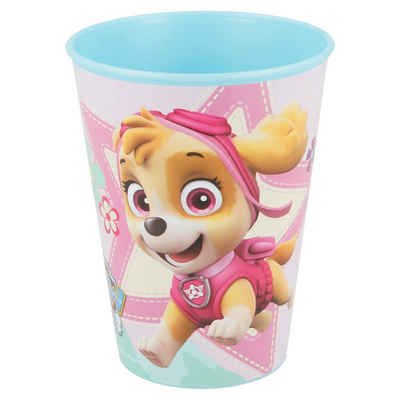 PAW PATROL Kinderbecher Skye & Everest, Kunststoff, 4er Kinderset Mehrweg-Kunststoffbecher 430ml