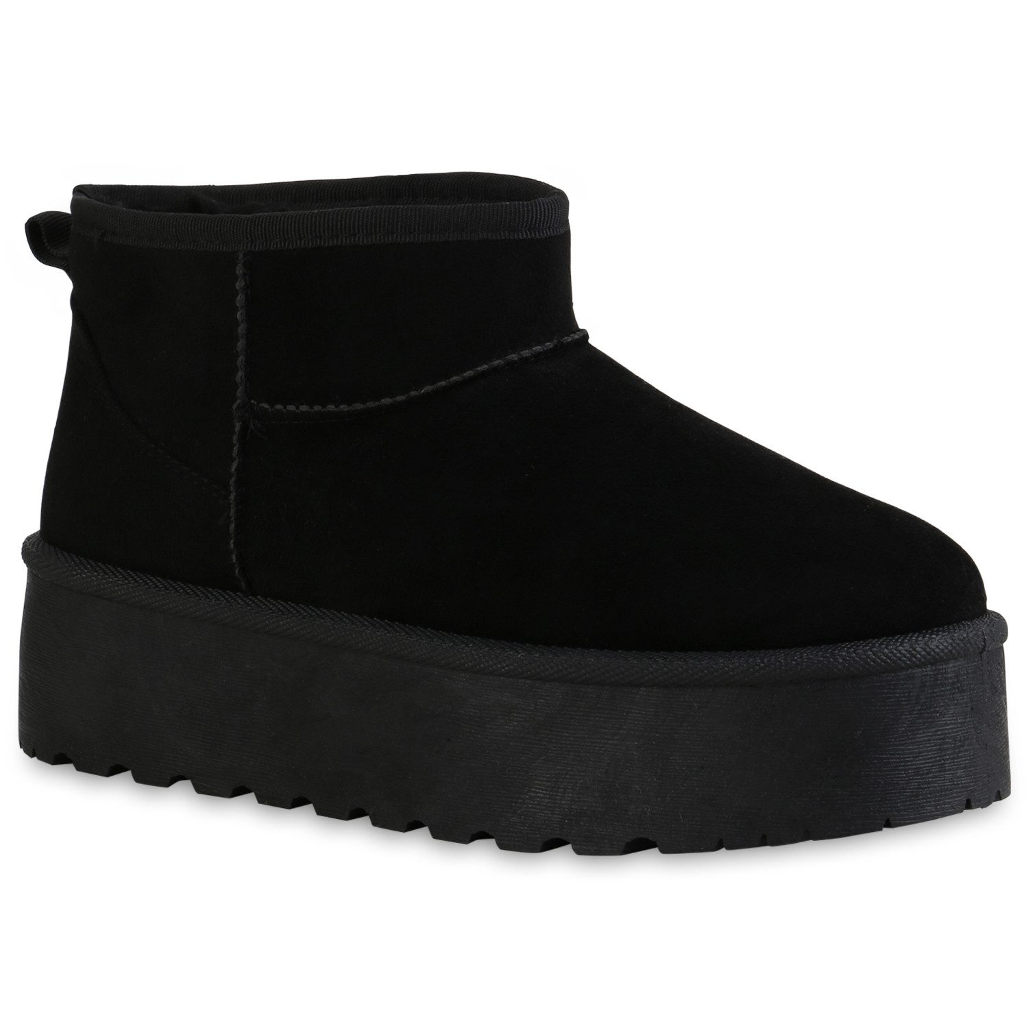 VAN HILL 840485 Plateaustiefelette Damen Warm Gefütterte Plateau Boots Stiefeletten