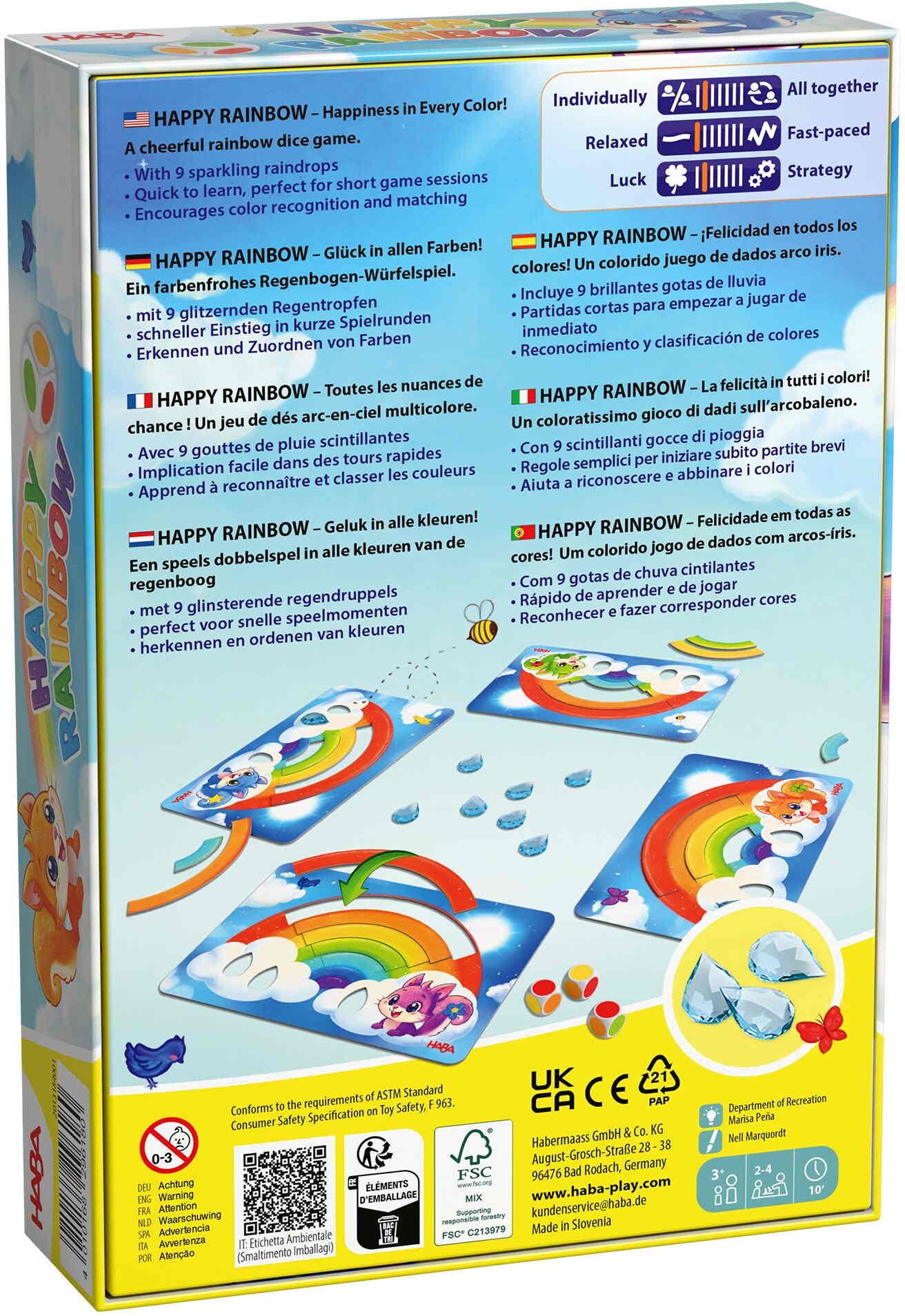 Haba Spiel Kinderspiel Würfelspiel Happy Rainbow 2013184001