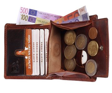 SHG Geldbörse ☼ Herren Leder Portemonnaie Brieftasche Börse Geldbeutel Männerbörse, Münzfach, Druckknopfverschluss, Kreditkartenfächer, RFID Schutz