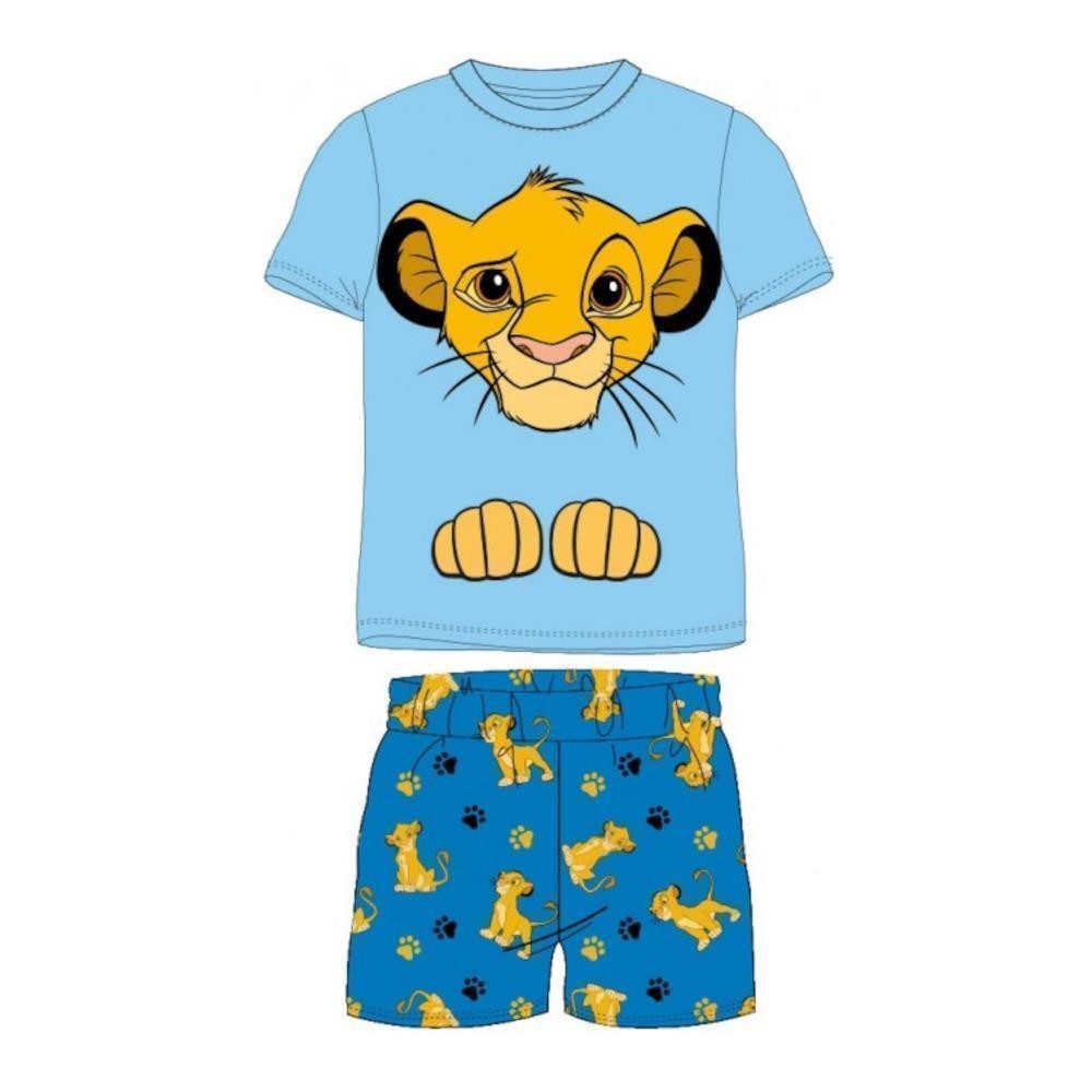 Disney The Lion King Pyjama Kurzer Pyjama für Jungen "Simba-Motiv", König der Löwen, Größen (Set, 2 tlg., Set bestehend aus Oberteil und Hose)