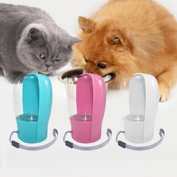Lubgitsr Hunde-Futterautomat Hundewasserflasche,Auslaufsicherer tragbarer Welpenwasserspender,Weiß