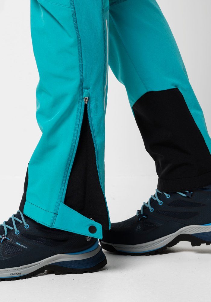 Jack Softshellhose GRAVITY WOMEN PANTS Wolfskin cyan-schwarz SLOPE