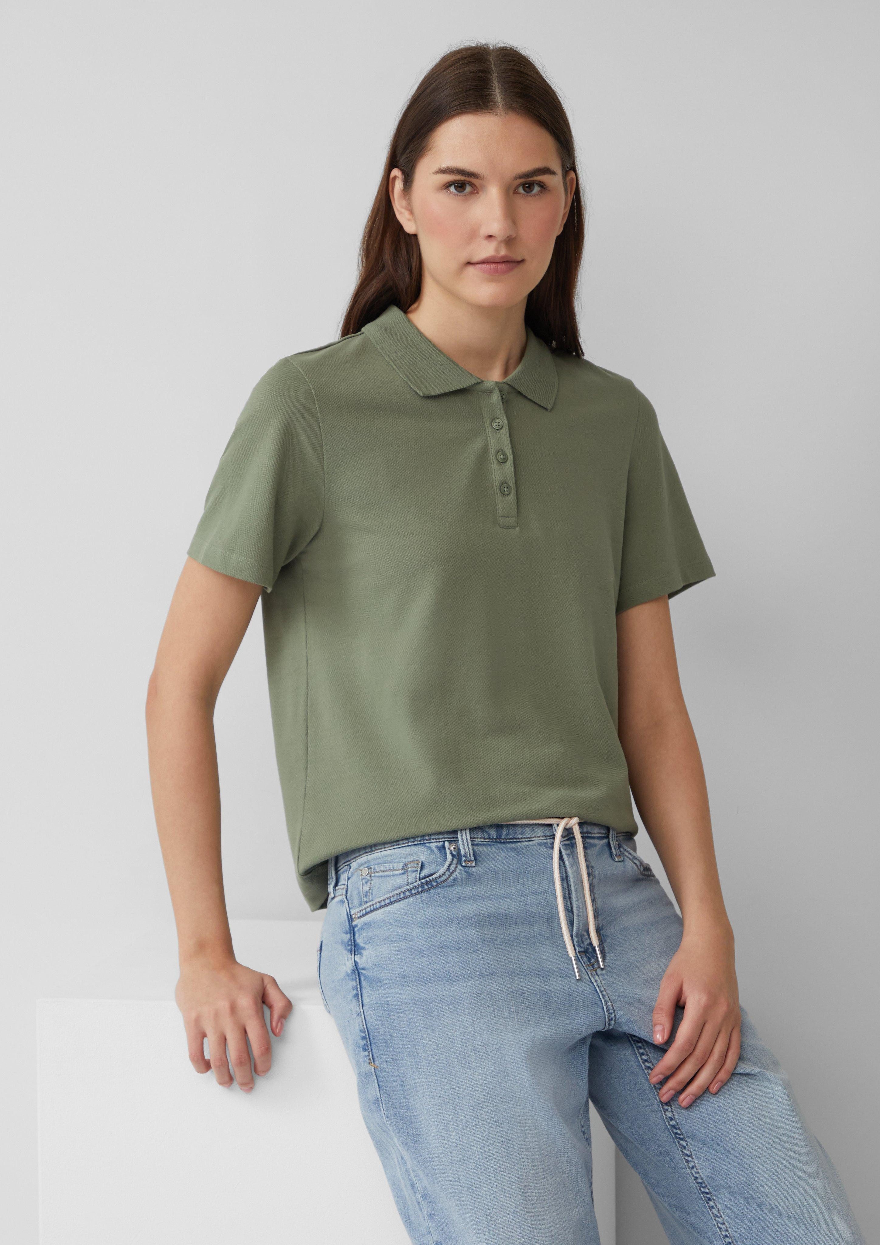s.Oliver Poloshirt Verkürztes Poloshirt aus Baumwollpiqué günstig online kaufen