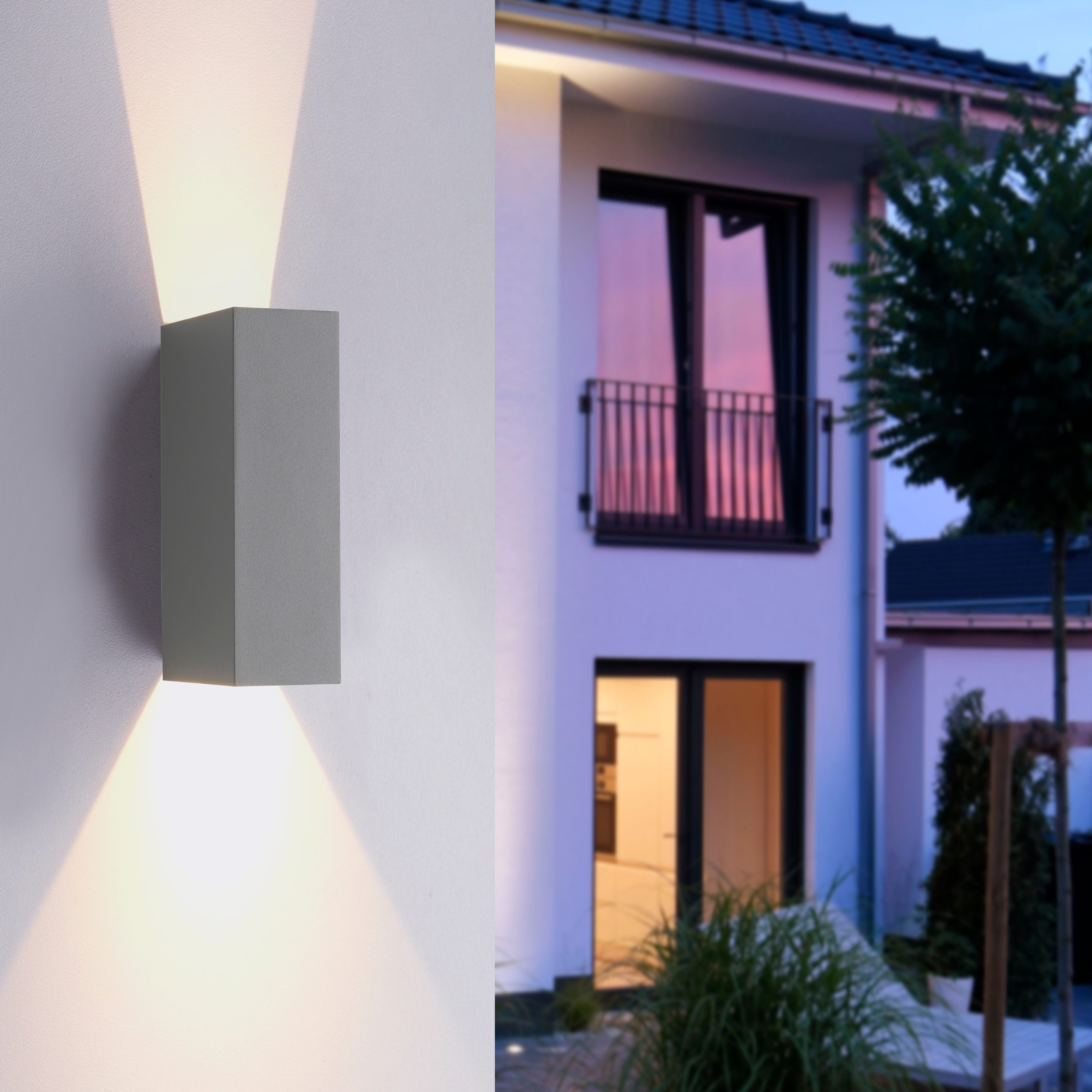 Paul Neuhaus Wandleuchte BLOCK, LED fest integriert, Warmweiß, LED, IP54