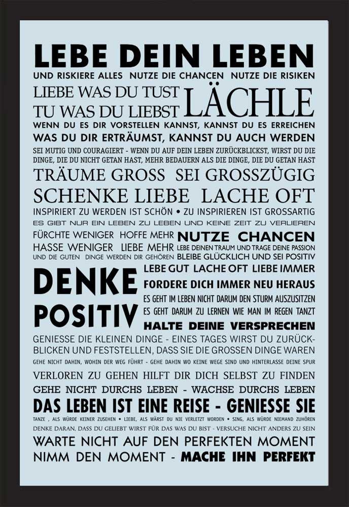 Dekospiegel KS41 Motivational - Lebe dein Leben - Bedruckter Spiegel