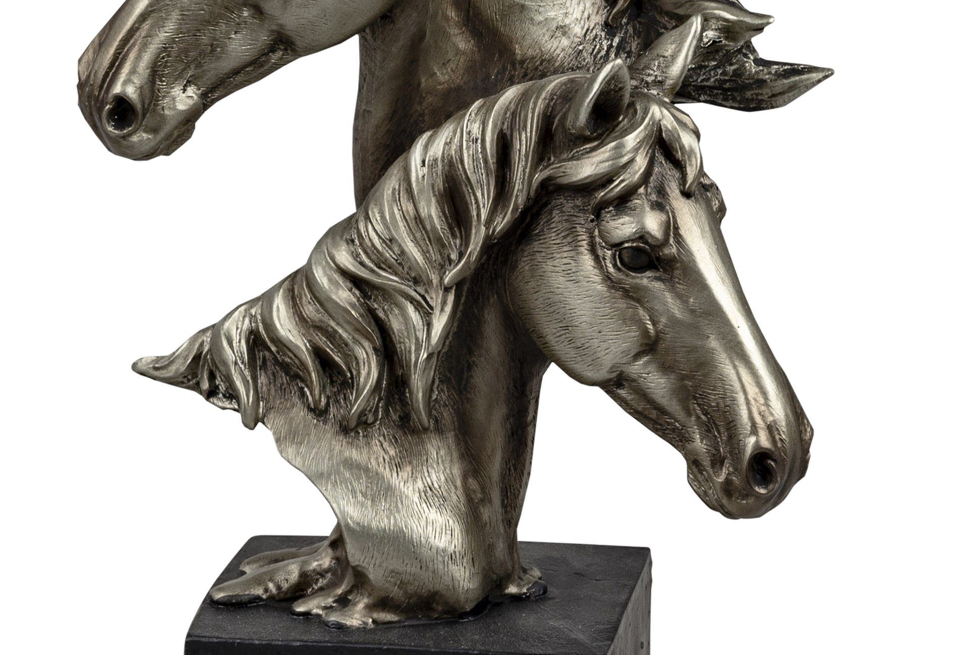 Dekofigur dekojohnson silber Pferdefigur Skulptur 15x24cm Pferdebüste