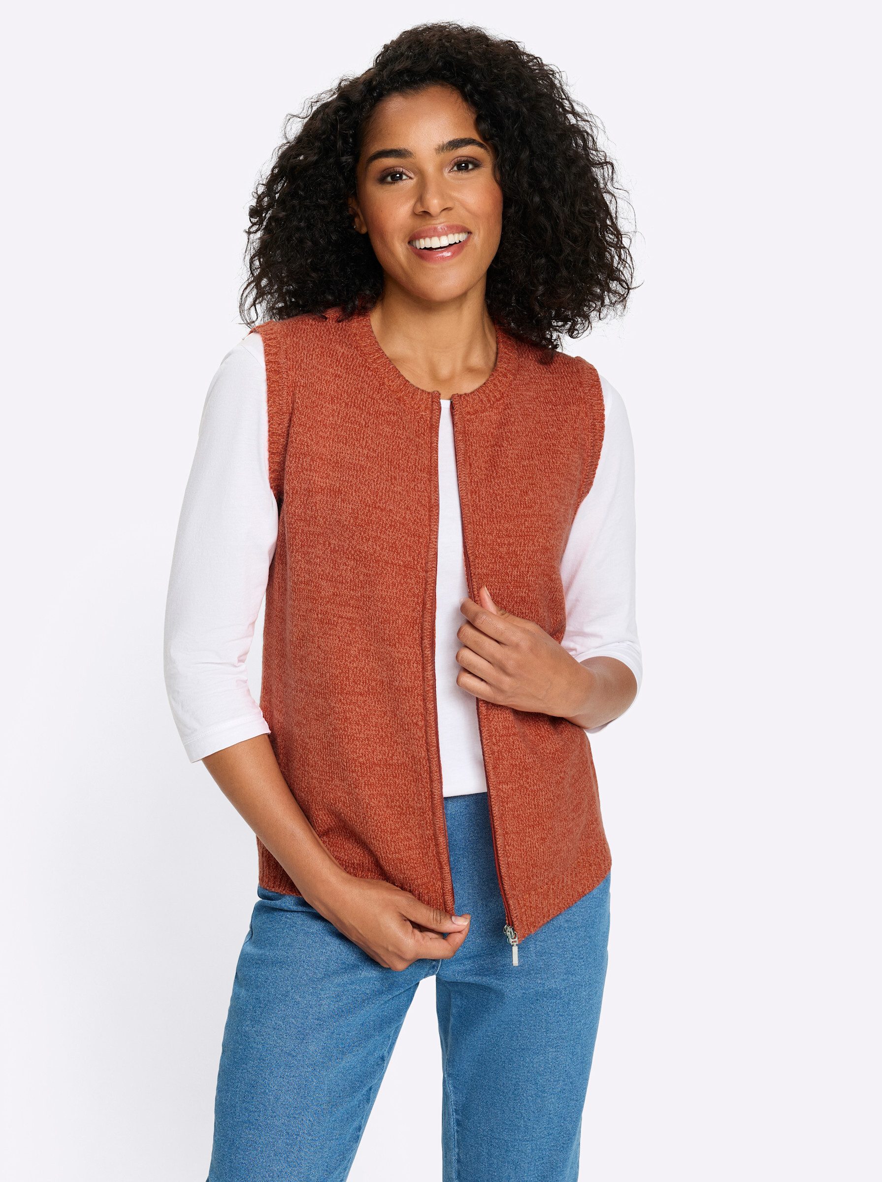 Sieh an! Strickweste Strickweste Ärmellos Jersey