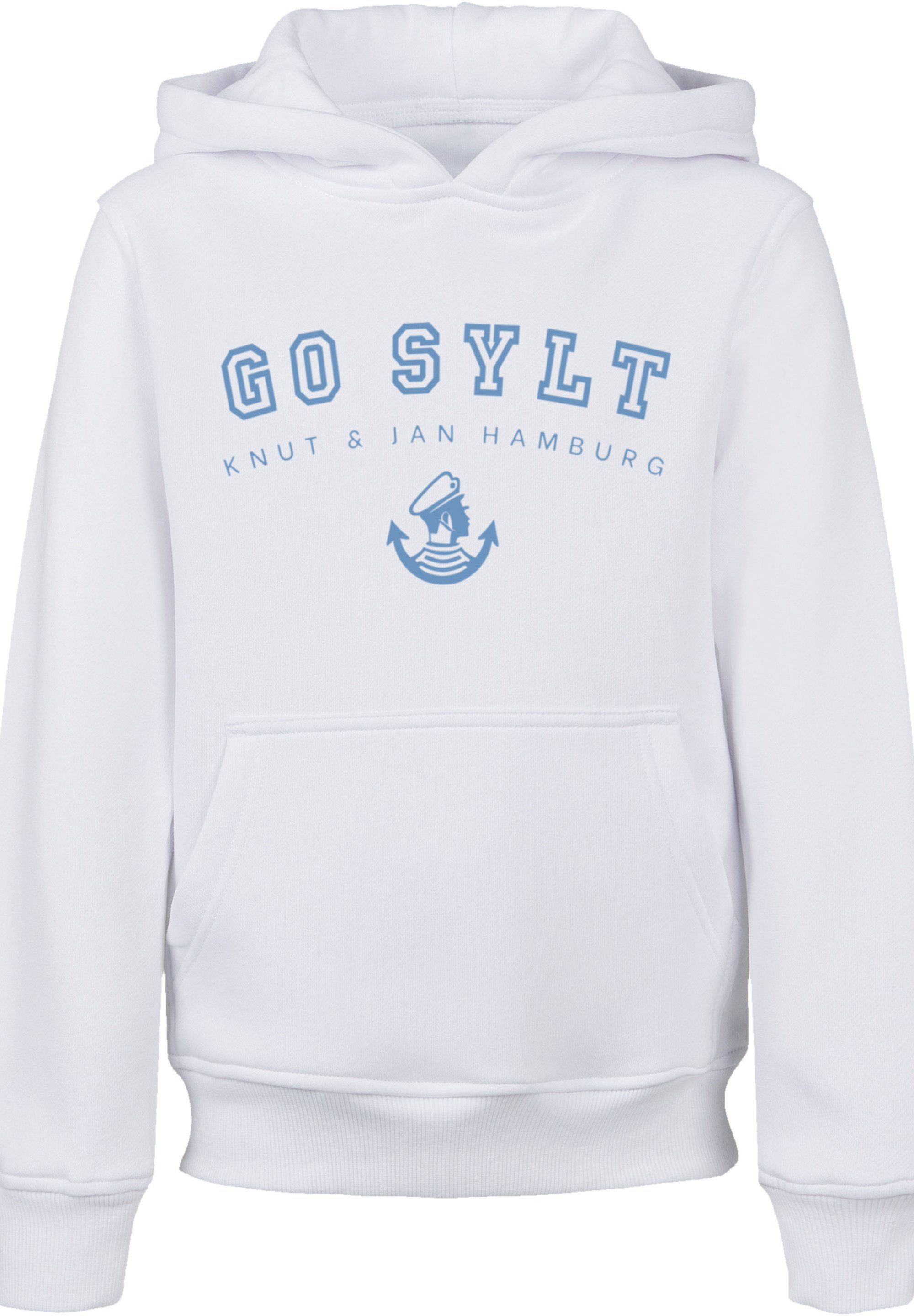 F4NT4STIC Kapuzenpullover Jan weiß & Go Sylt Print Hamburg Knut