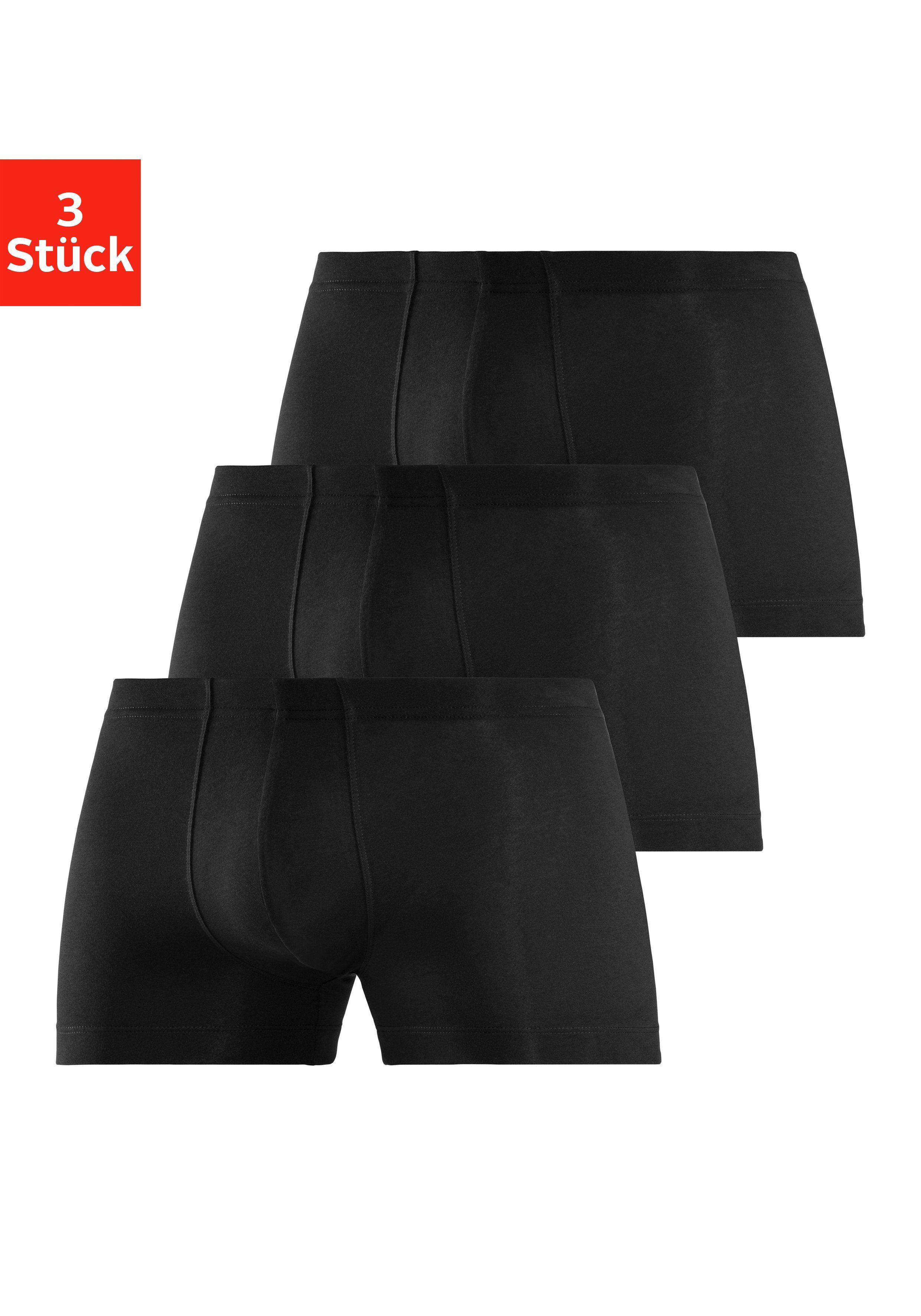(3er-Pack) 3x schwarz mit Komfortbund Boxer tonalem Schiesser