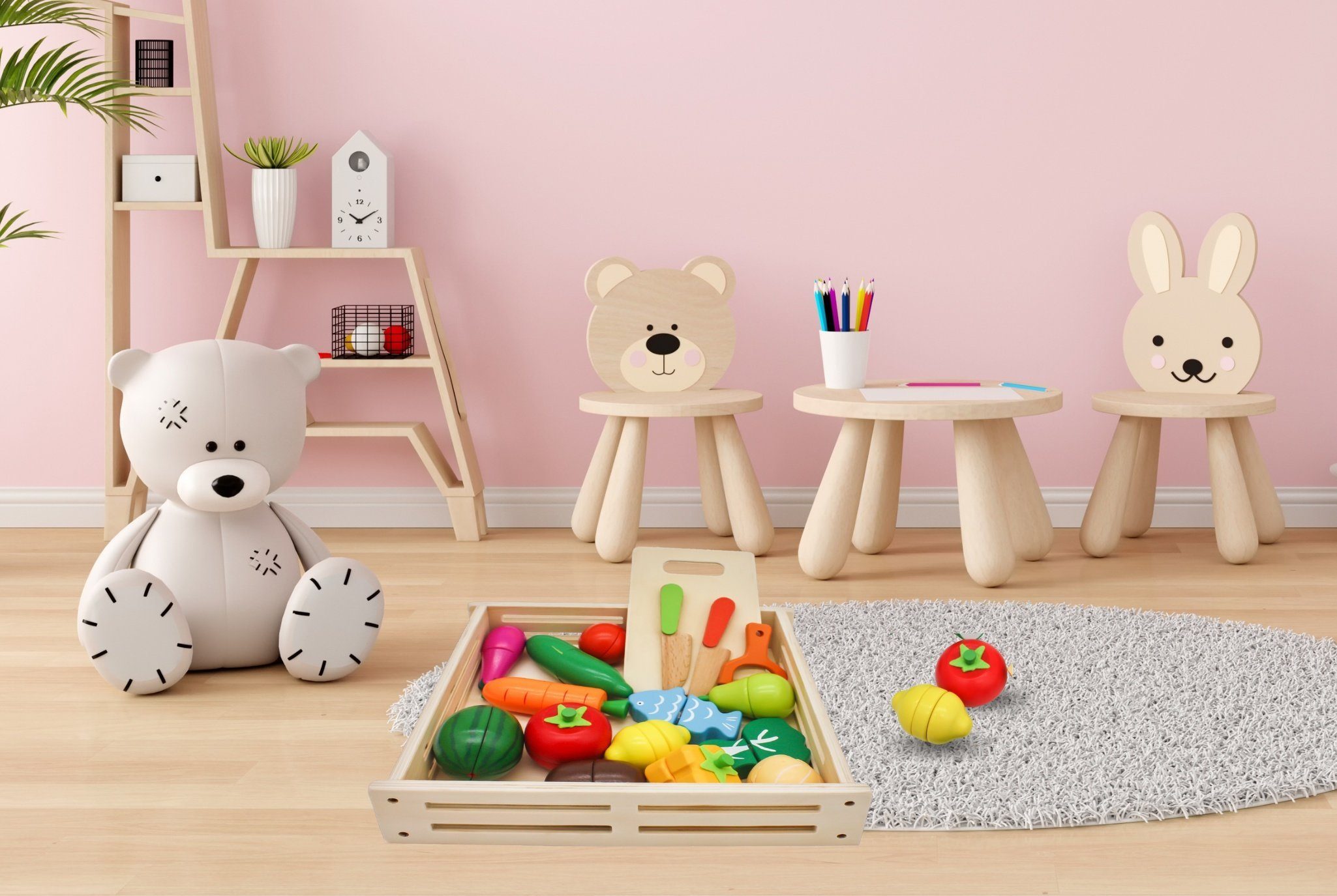 Mamabrum Spielküche Obst und Gemüse aus Holz zum Schneiden - Spielset für K günstig online kaufen