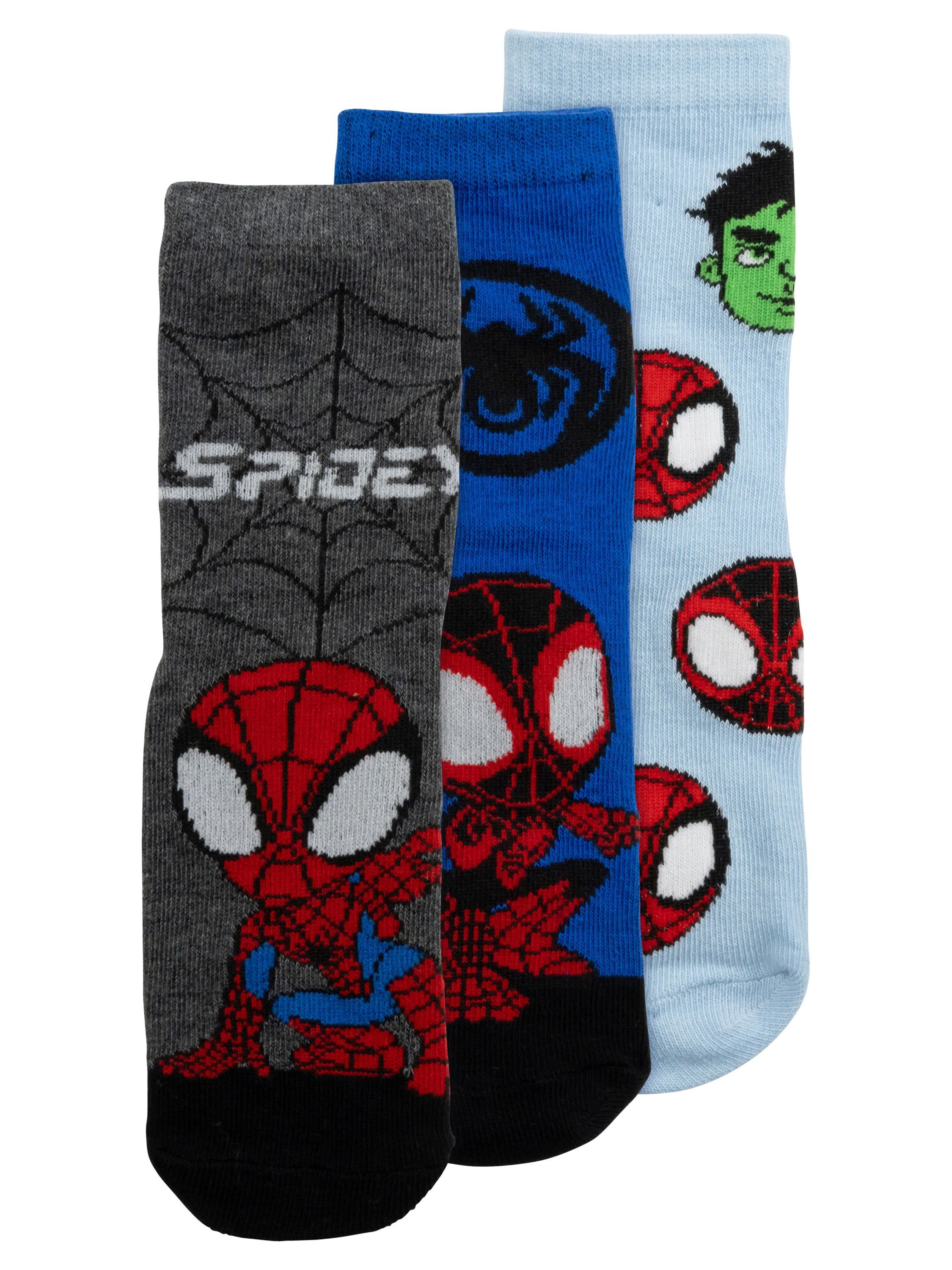 Socken Marvel Spiderman Socken Spidey Sneaker Söckchen (3er Pack)