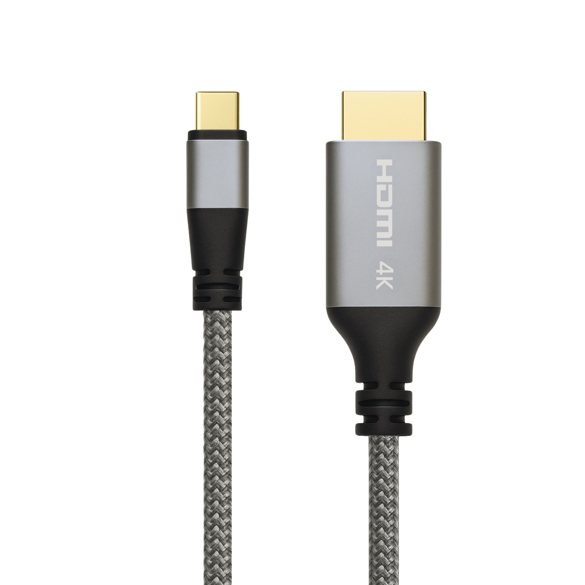 ProfiPatch ProfiPatch USB C auf HDMI Kabel 4K30Hz 1,8m Goldkontakte Textilmantel HDMI-Kabel, USB-C, HDMI (180 cm)