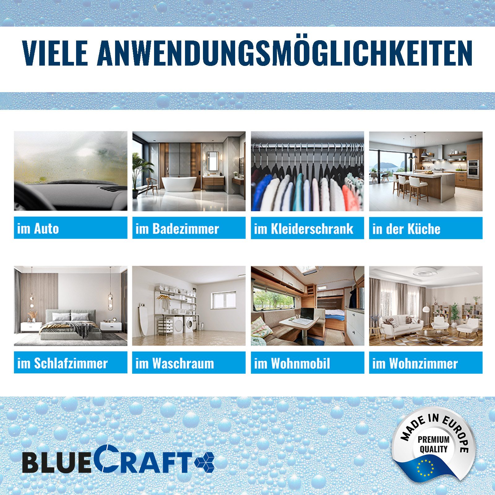 BlueCraft Luftentfeuchter-Nachfüllpack 30x 1kg Raum Entfeuchter Granulat im Vliesbeutel ohne Strom Nachfüller, Schlafzimmer Wohnung Nachfüllbeutel Feuchtigkeits – Bild 5 von 5